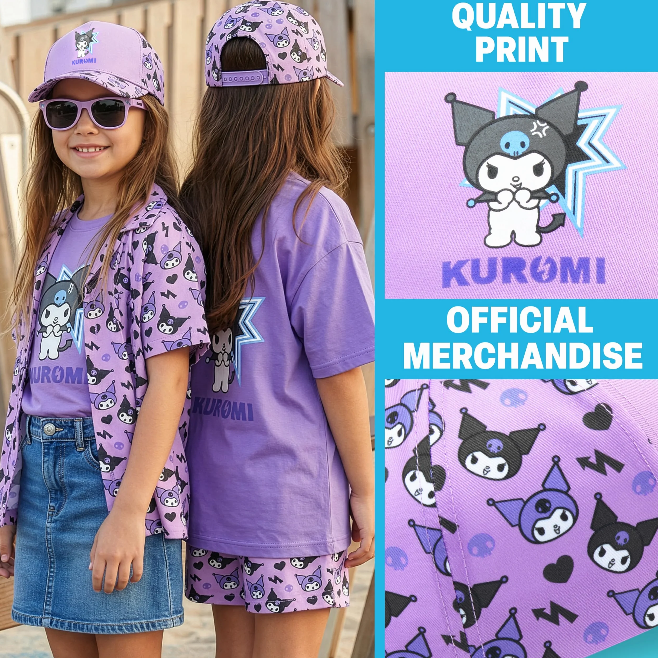 Gorra Niña con Gafas de Sol UV400 y Goma Pelo Set Accesorios Verano