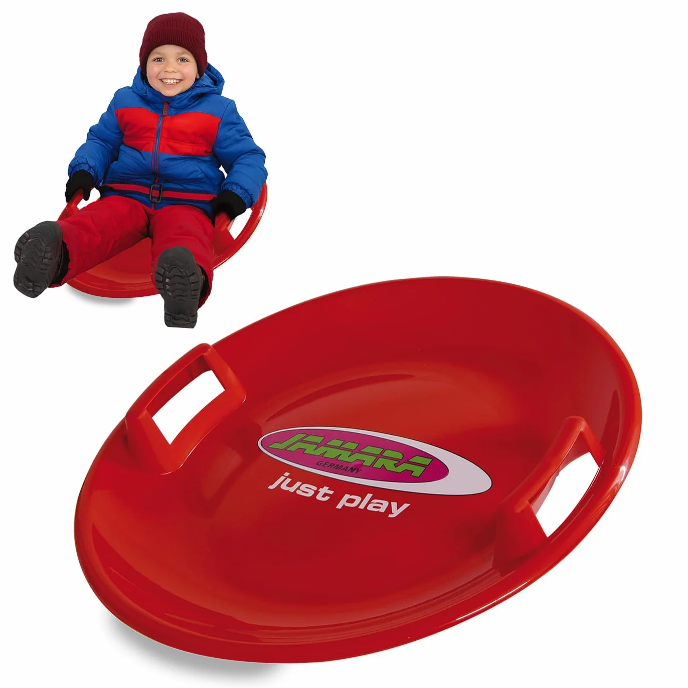 JamARA -Snow Play - Plato antideslizante de 60 cm en ambos lados, cuerpo de plástico duradero y resistente, peso ligero de solo 555 g