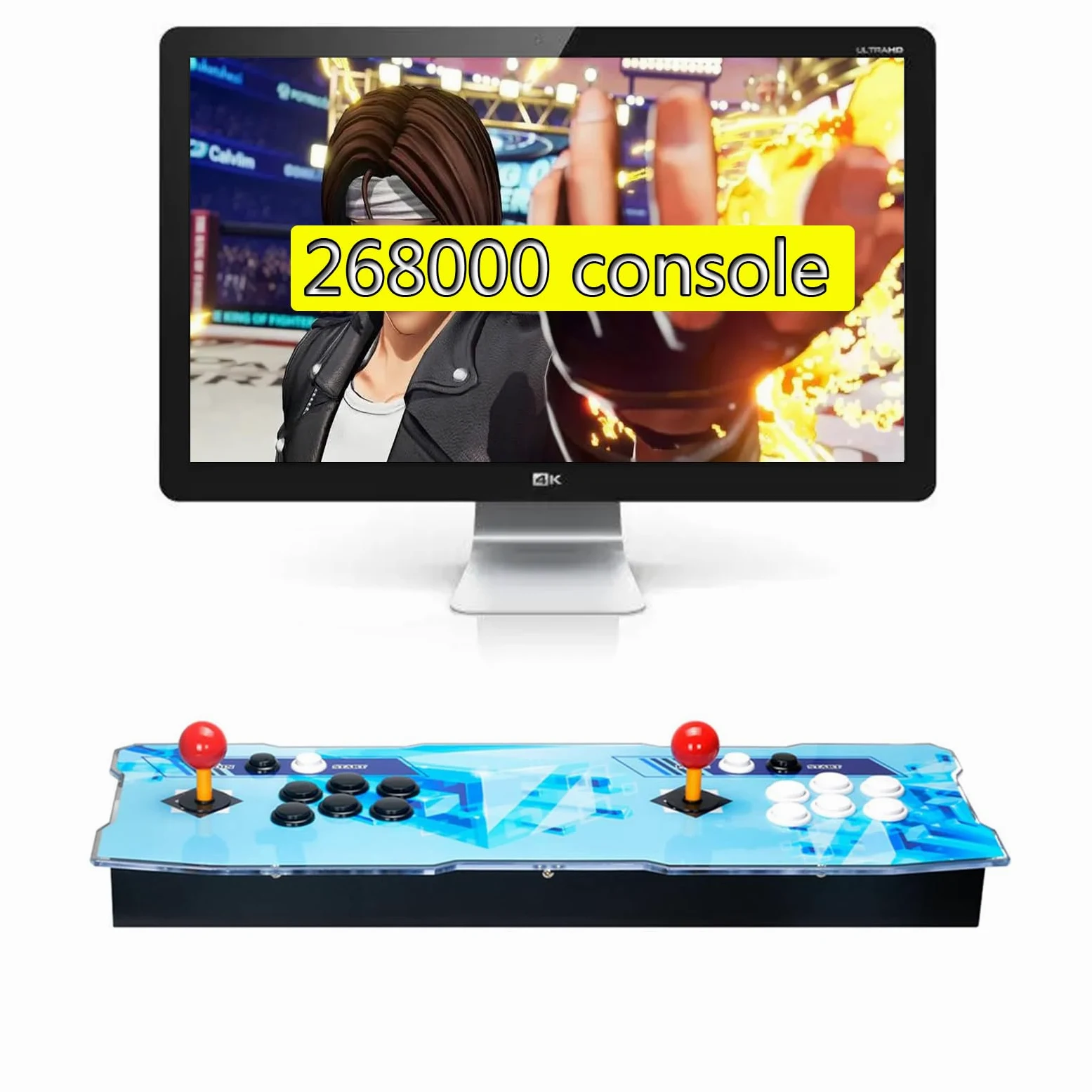 Consola de Juegos callejeros, 26800 Juegos en una Consola de Juegos,1280 * 720 Doble Consola HD Arcade de Madera, personalización de Botones de Soporte y Juegos multijugador