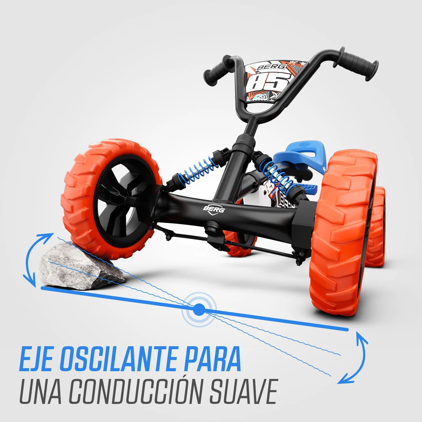 BERG Kart a Pedales Buzzy Nitro | 2-5 años, cuadro resistente, asiento regulable, volante regulable