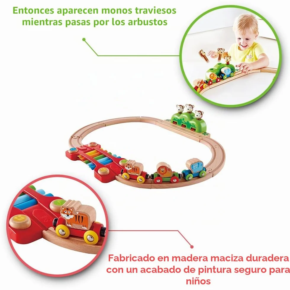 Hape Ferrocarril Música y Monos - Tren de la Jungla con Xilófono y Sorpresas Interactivas