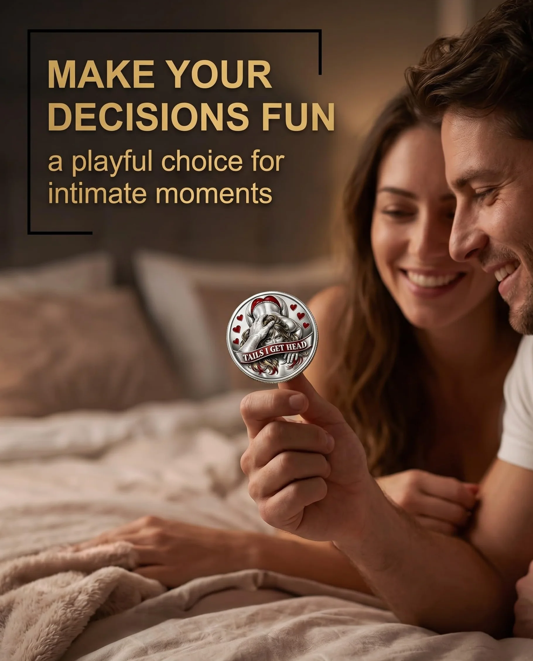 Moneda de Desafío para Parejas 1 Unidad Moneda Conmemorativa con Relieve 3D Regalo Divertido para Parejas Decisión Romántica Momentos Lúdicos San Valentín Aniversario