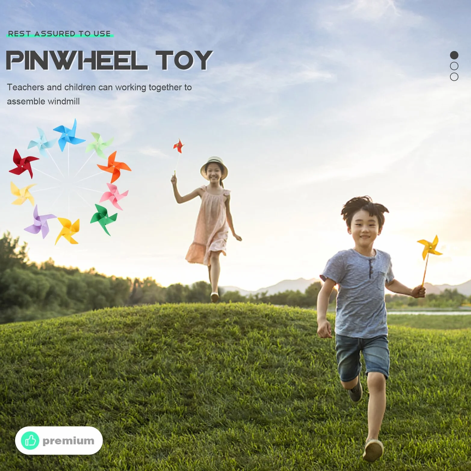 Molinetes de Viento para 12 Piezas, Kit de Manualidades de Papel, Molinillos de Colores Mixtos, Juguete Educativo Temprano para Jardín de Infantes y Juego al Aire Libre