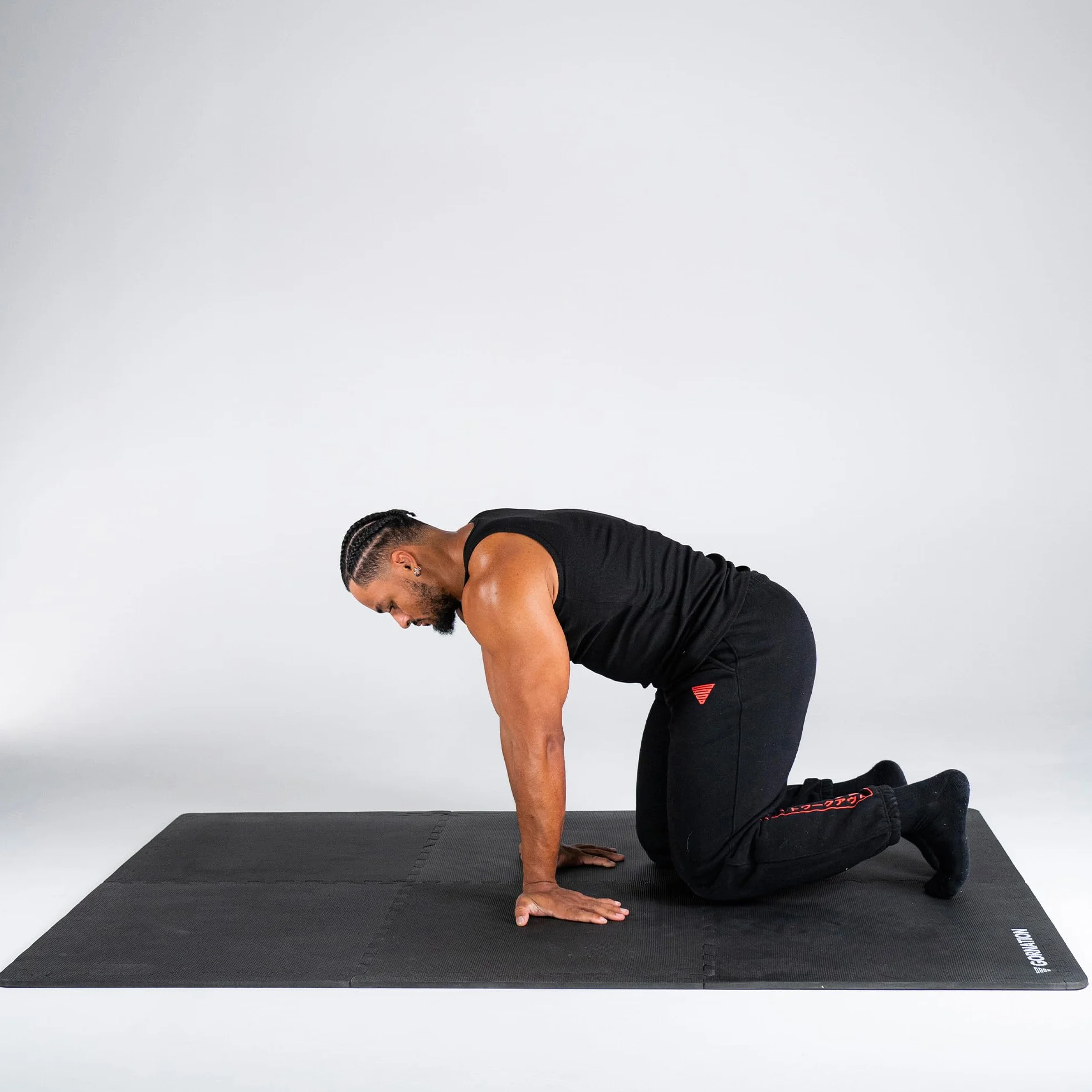 GORNATION Esterilla protectora de suelo antideslizante para fitness, alfombrilla de goma diseño rompecabezas para gimnasio en casa