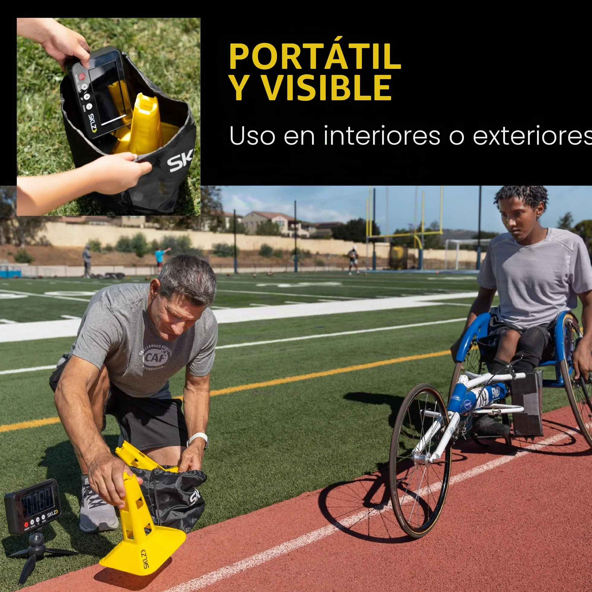 SKLZ Puertas de Velocidad Sistema de Entrenamiento con Sensores Cronómetro Bolsa de Transporte 45.72 Metros 50 Tiempos Interior Exterior Agilidad Potencia