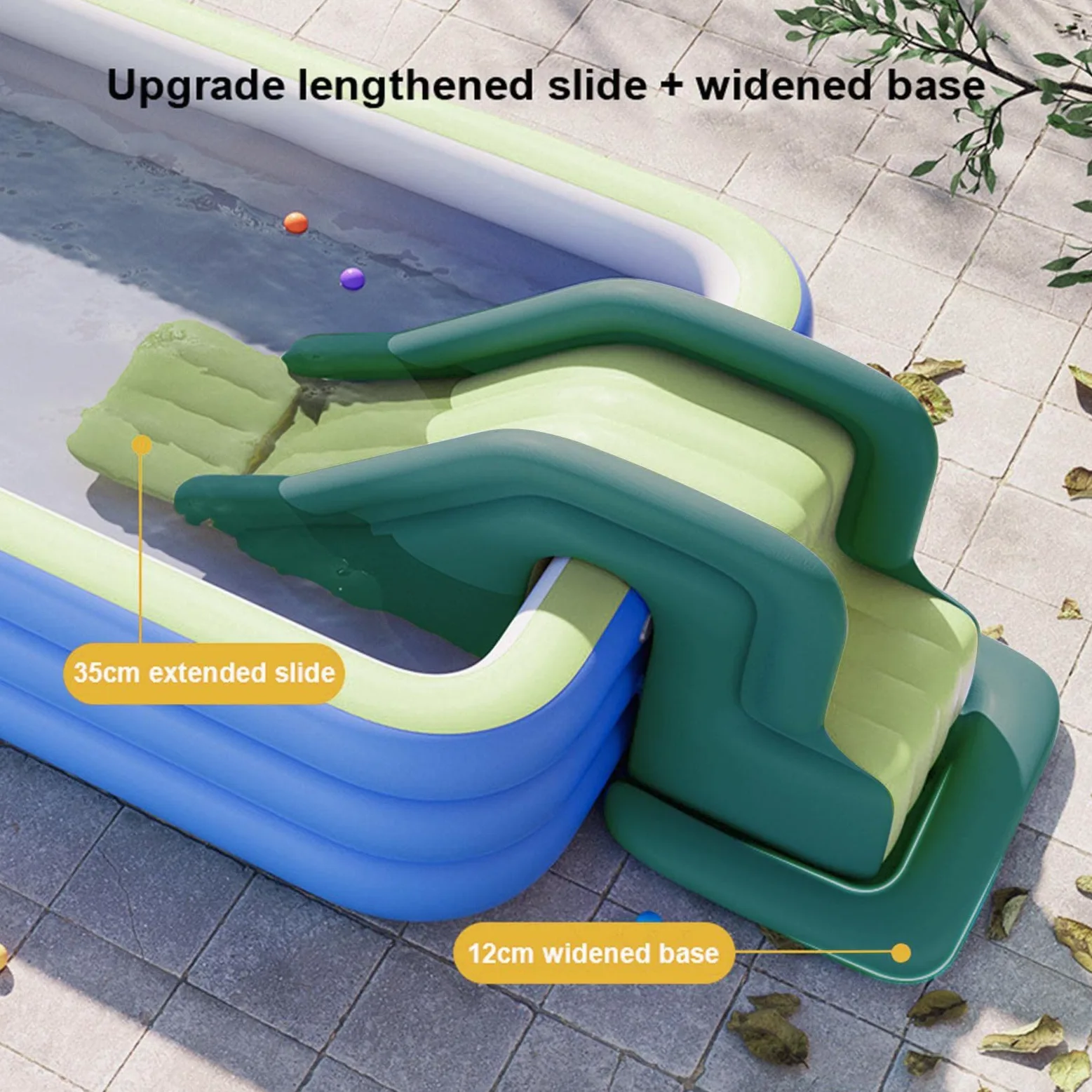 Tobogán De Piscina Inflable,Toboganes Anti-basculante para Juego Divertido Parque Acuático Al Aire Libre - Toboganes Acuáticos para Piscinas Inflables o Fuera del Suelo