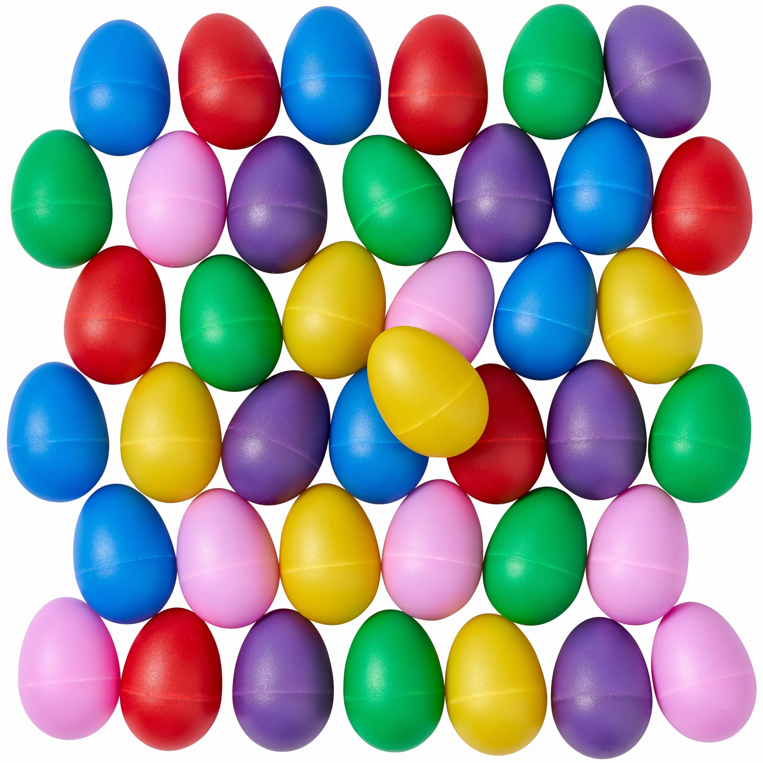 THE TWIDDLERS Set de 40 Huevos Musicales Tipo Maraca para Niños - Instrumentos de Percusión en 6 Colores para Búsqueda de Huevos de Pascua y Fiestas