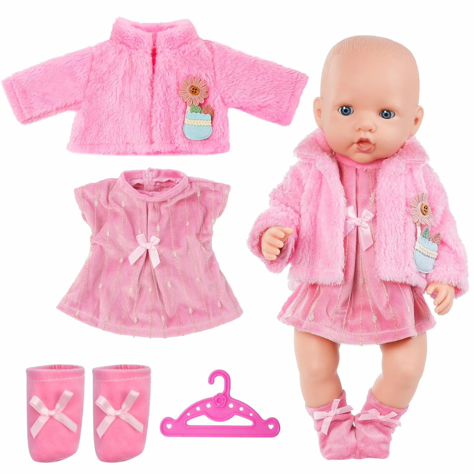 Aolso Ropa para Muñecas Bebé，Ropa para Muñecos Bebé de 35cm-45cm，Conjunto de Ropa de Muñeca,Juego de Disfraz de Muñeca para Niños y Niñas,Accesorios para Muñeca(no muñecas)-Cordero