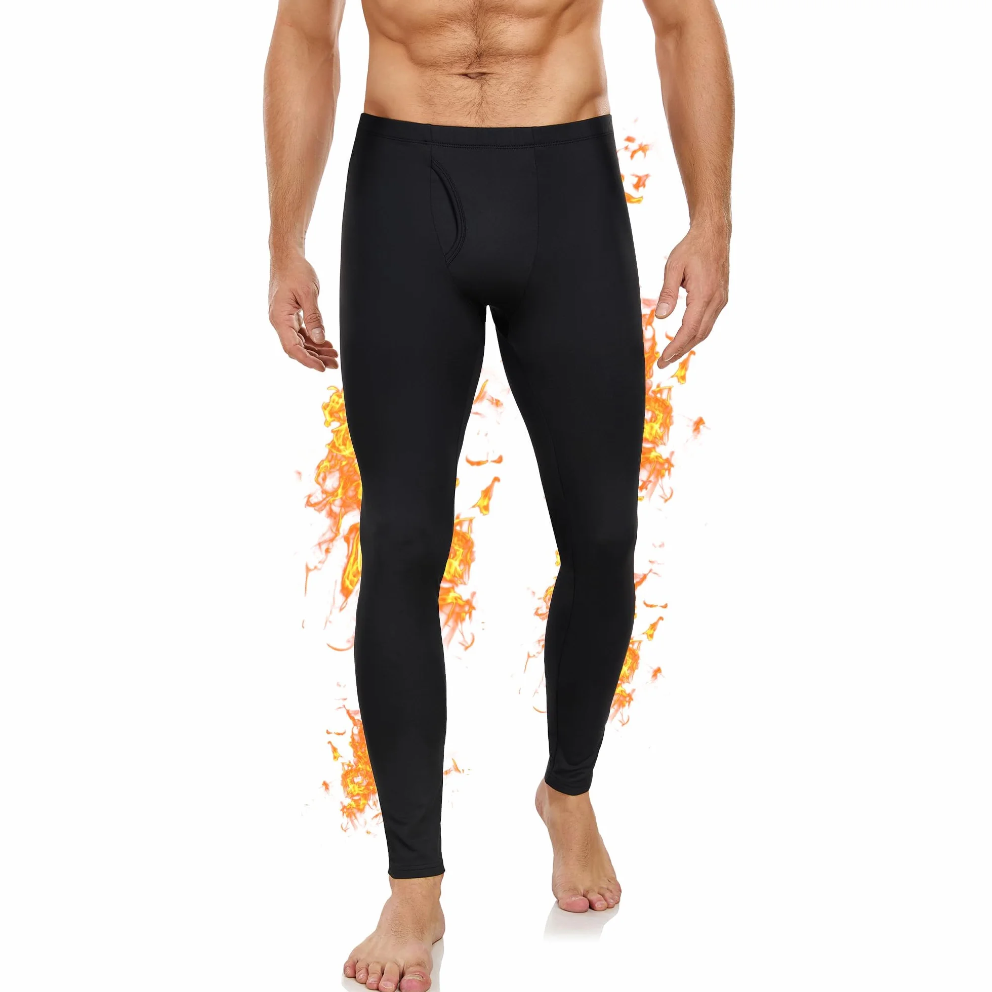 BENNIES Pantalon Termico Hombre Mallas Deporte Running Montaña Ropa Termica Frio Leggins Negro Gris