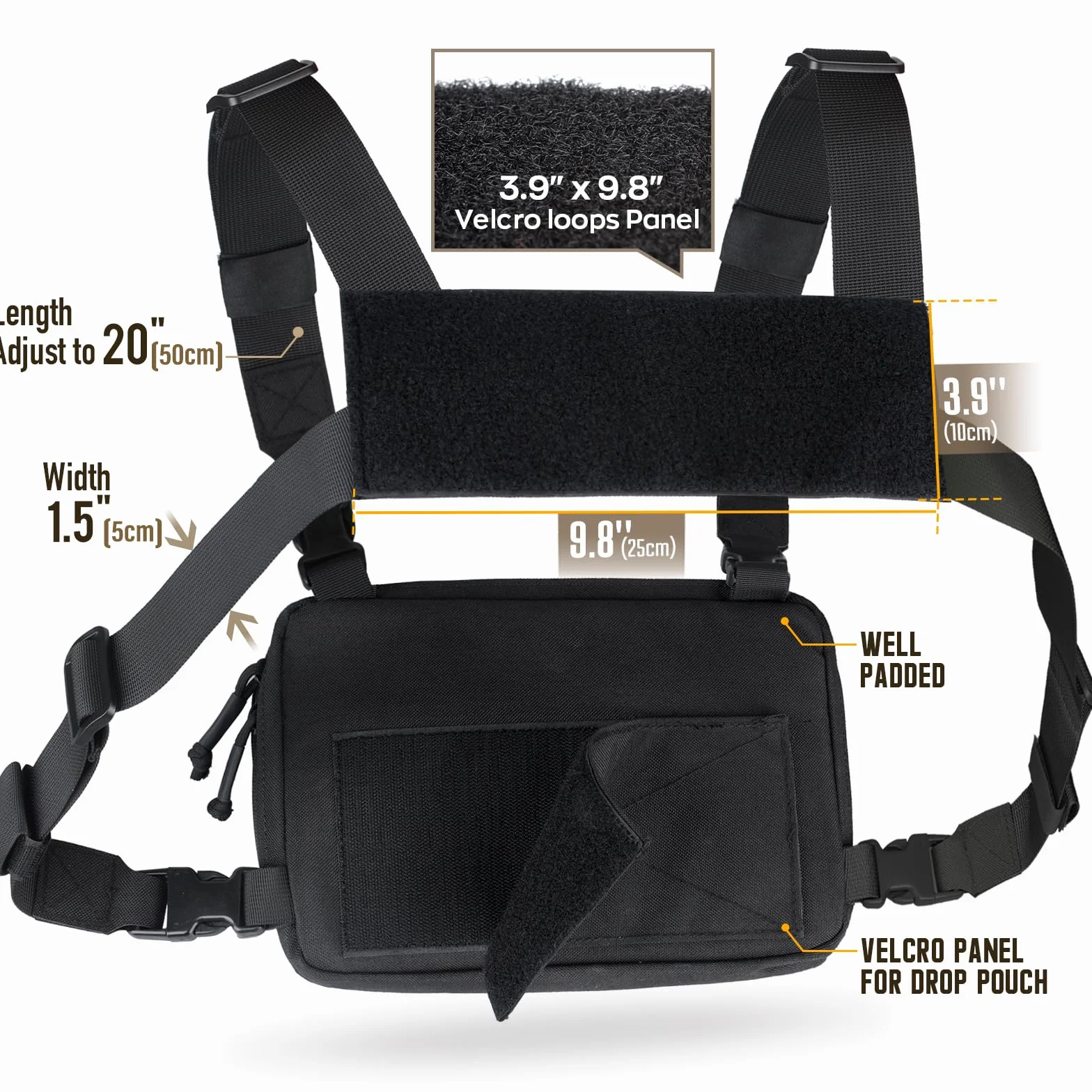 WYNEX Táctica Pecho Rig Corte Láser Molle Pouch Utilidad Recon Kit