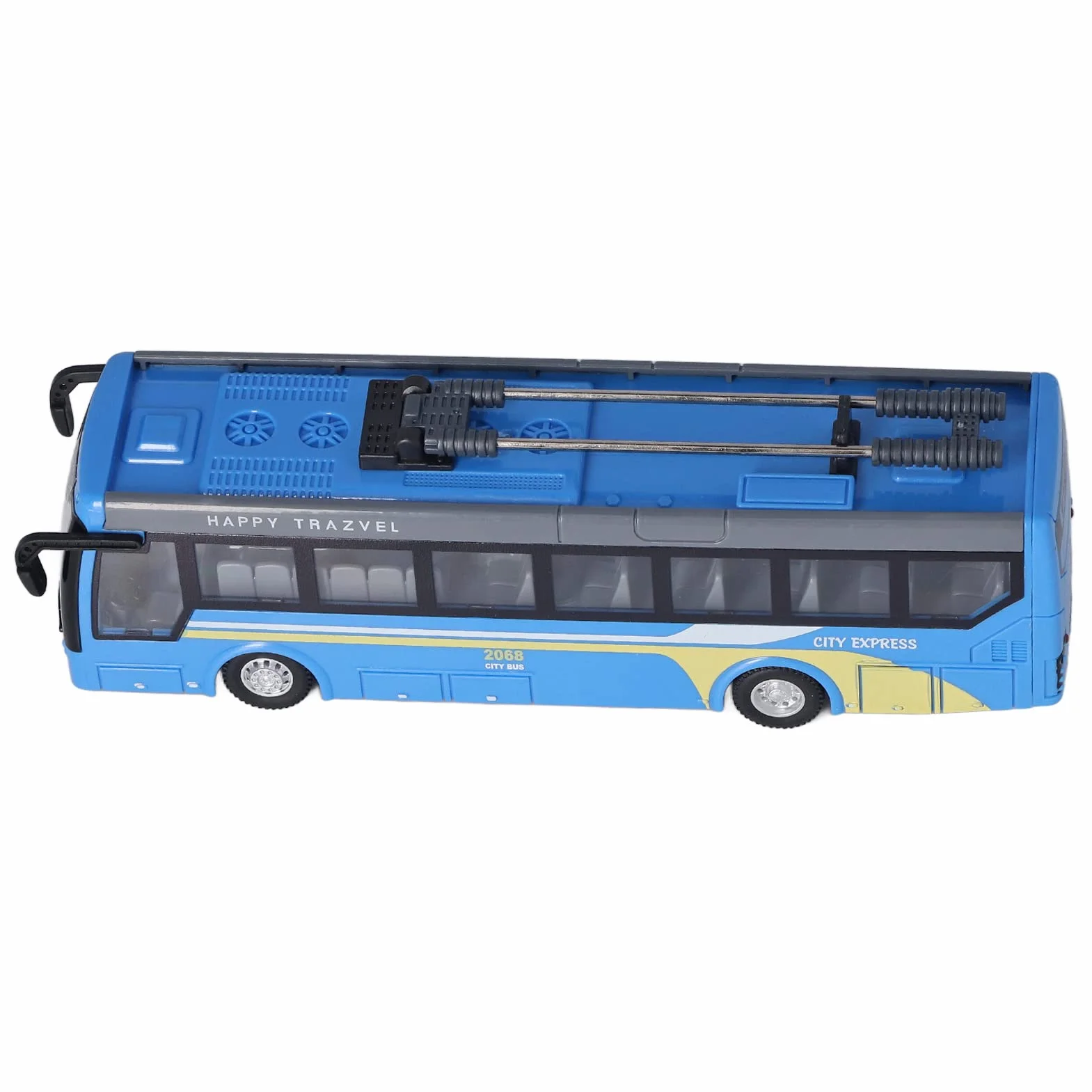 Juguete de Autobús de Control Remoto, Alta Simulación Todas Las Direcciones Que Conducen el Autobús Escolar RC Recargable para Niños(Azul)