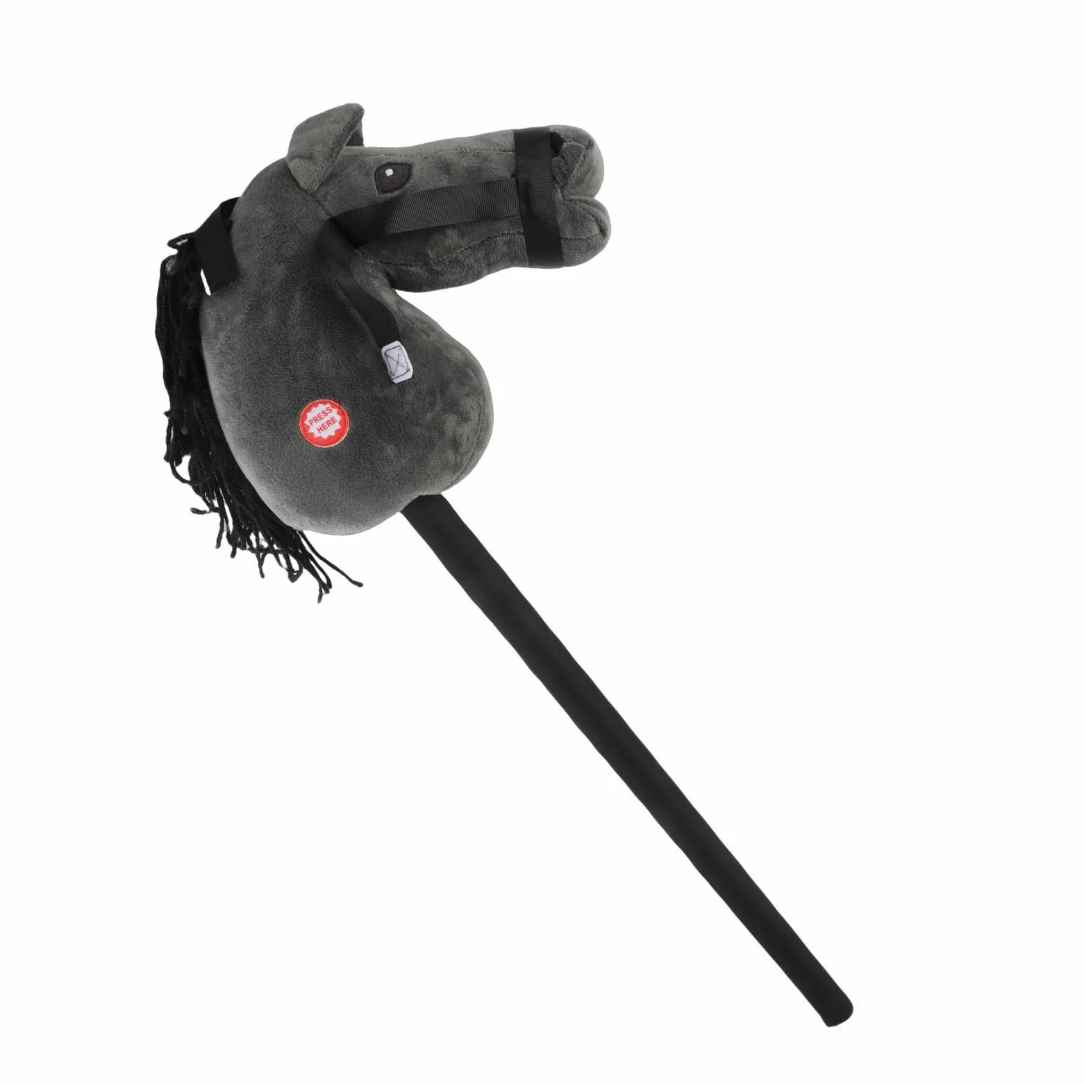 Juguete de Palo de Caballo de 70 Cm con Sonido Juguete de Cabeza de Caballo de Felpa Suave para Niños, Sonidos de Galope y Relincho, de Peluche de Piel Sintética Marrón para Niños Pequeños,
