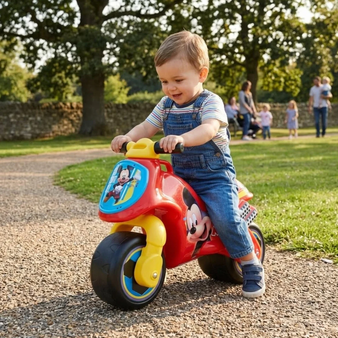 Correpasillos para Niños 1 Año 2 Años 3 Años Neox Mickey Mouse - Moto Correpasillos para Bebé - Moto Juguete de Equilibrio para Niño y Niña - Ruedas Anchas + Ergonómica + Transporte Fácil - INJUSA