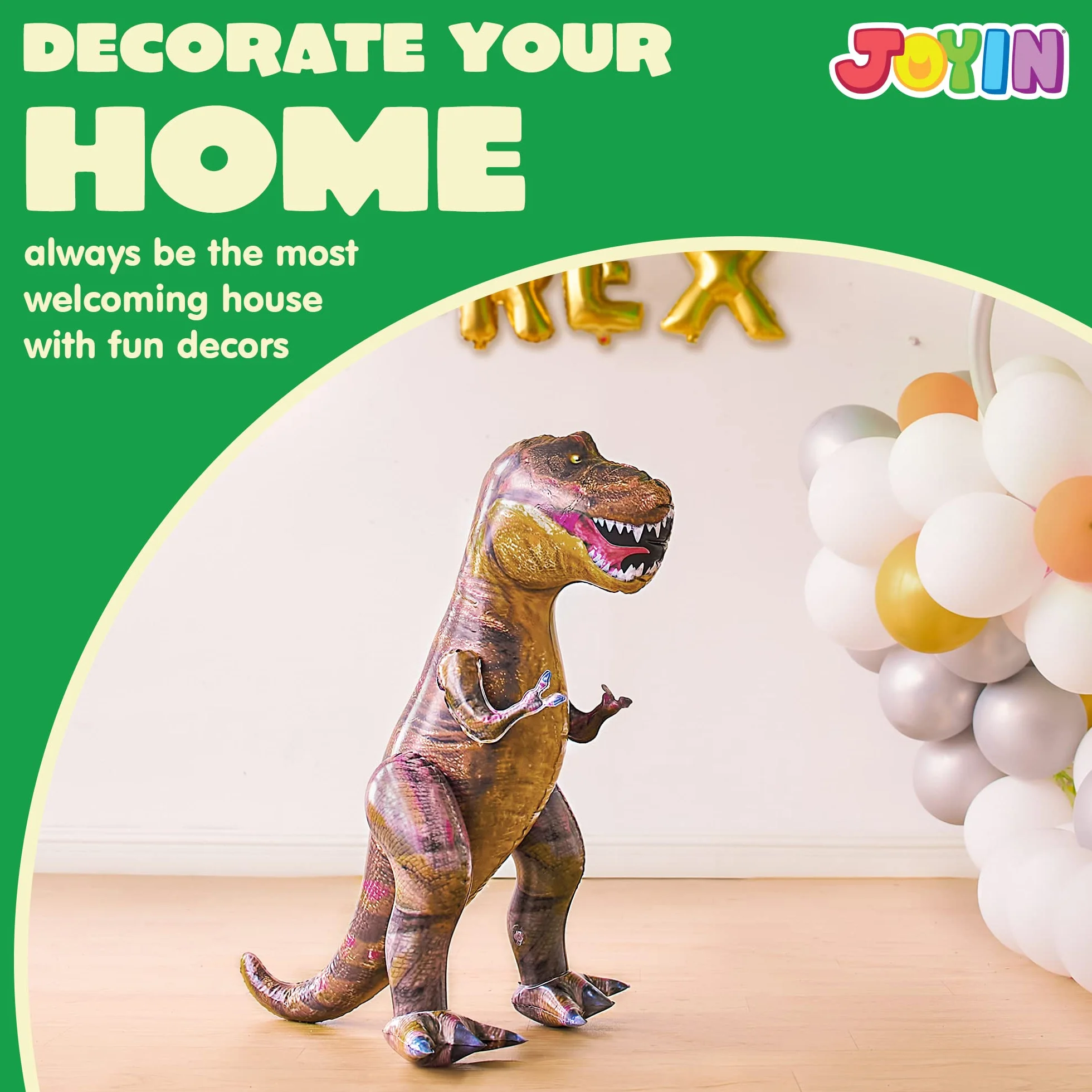 JOYIN T-Rex Dinosaurio Inflable 76cm para Decoraciones de Fiesta en la Piscina