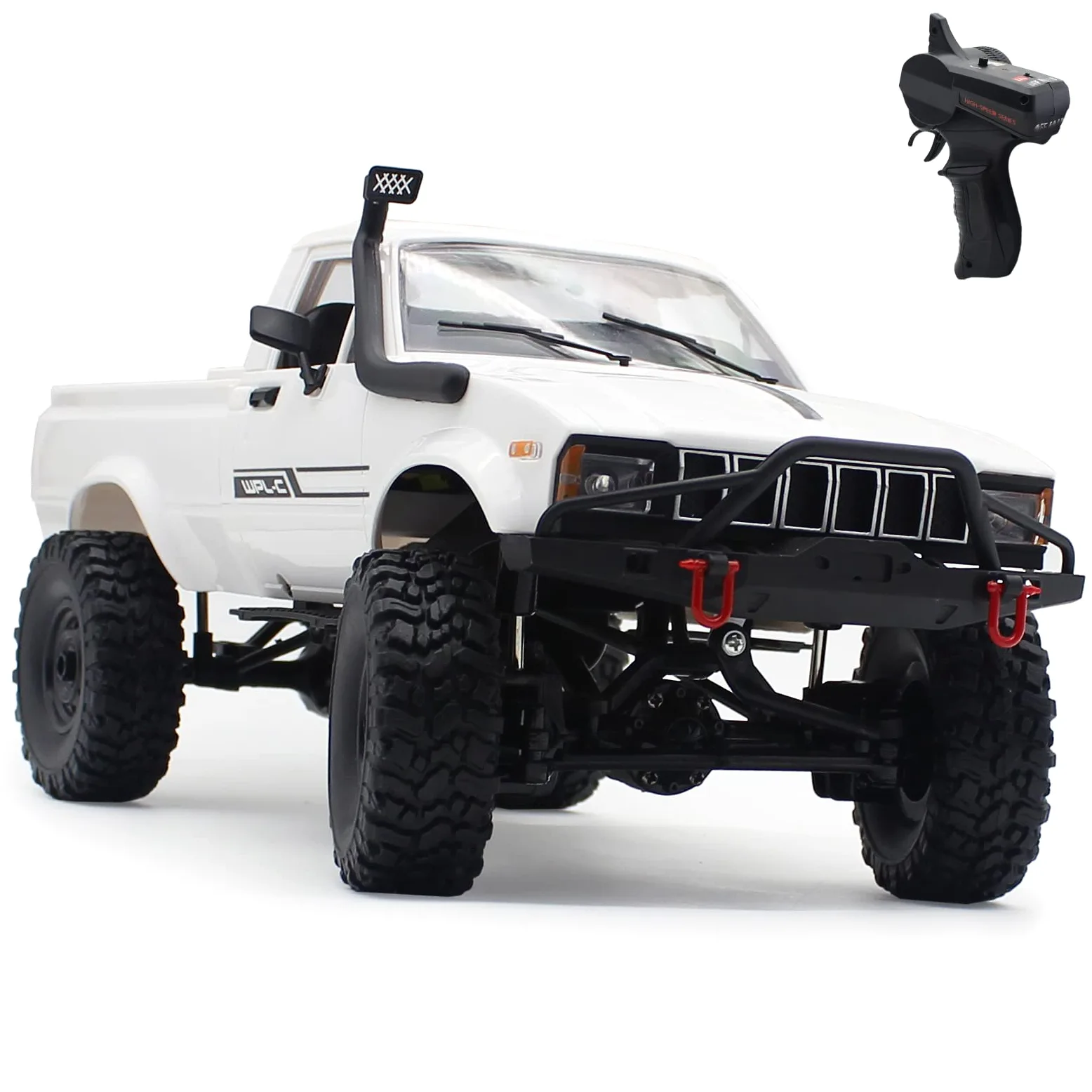 fisca 1:16 Camión teledirigido WPL C24-1 Auto a Escala Completa 4WD Camión Todoterreno con Faro Camión RC, Modelo de Elevación de Alta Velocidad Juguetes
