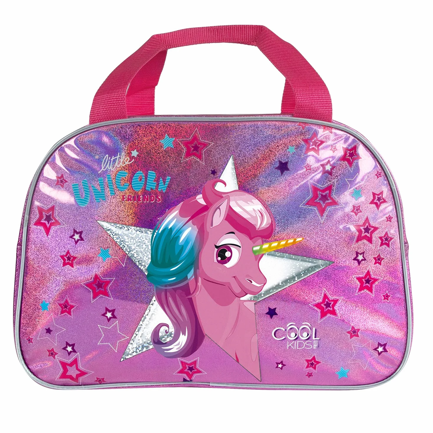 PERLETTI Bolsa Deporte Niñas Bandolera Colorida Mochila Gimnasio Chicas Estrellas Reflectantes 28x41.5x21