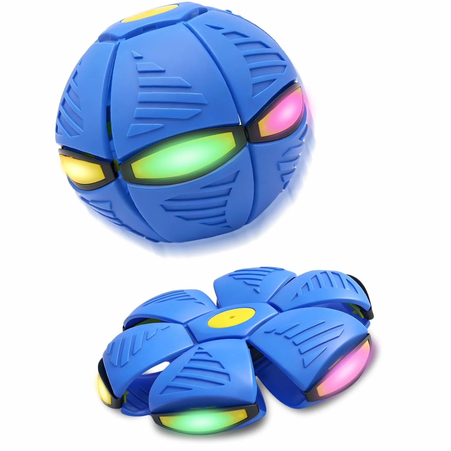 Dongcill Platillo Volador mágico, Nueva Bola mágica de 2026 con 6 Luces, platillo mágico de Doble Forma, Pelota saltarina para estimular los Reflejos Motores, Juguete para Perros