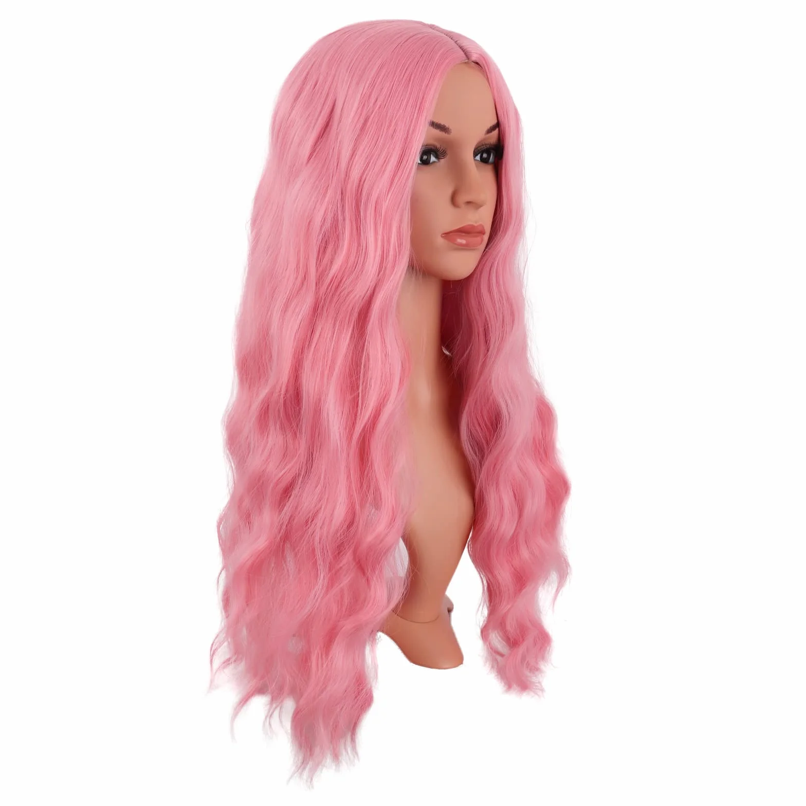 MapofBeauty 28 Pulgada Peluca Sintética Ondulada Rizo Middle Part Para Cosplay