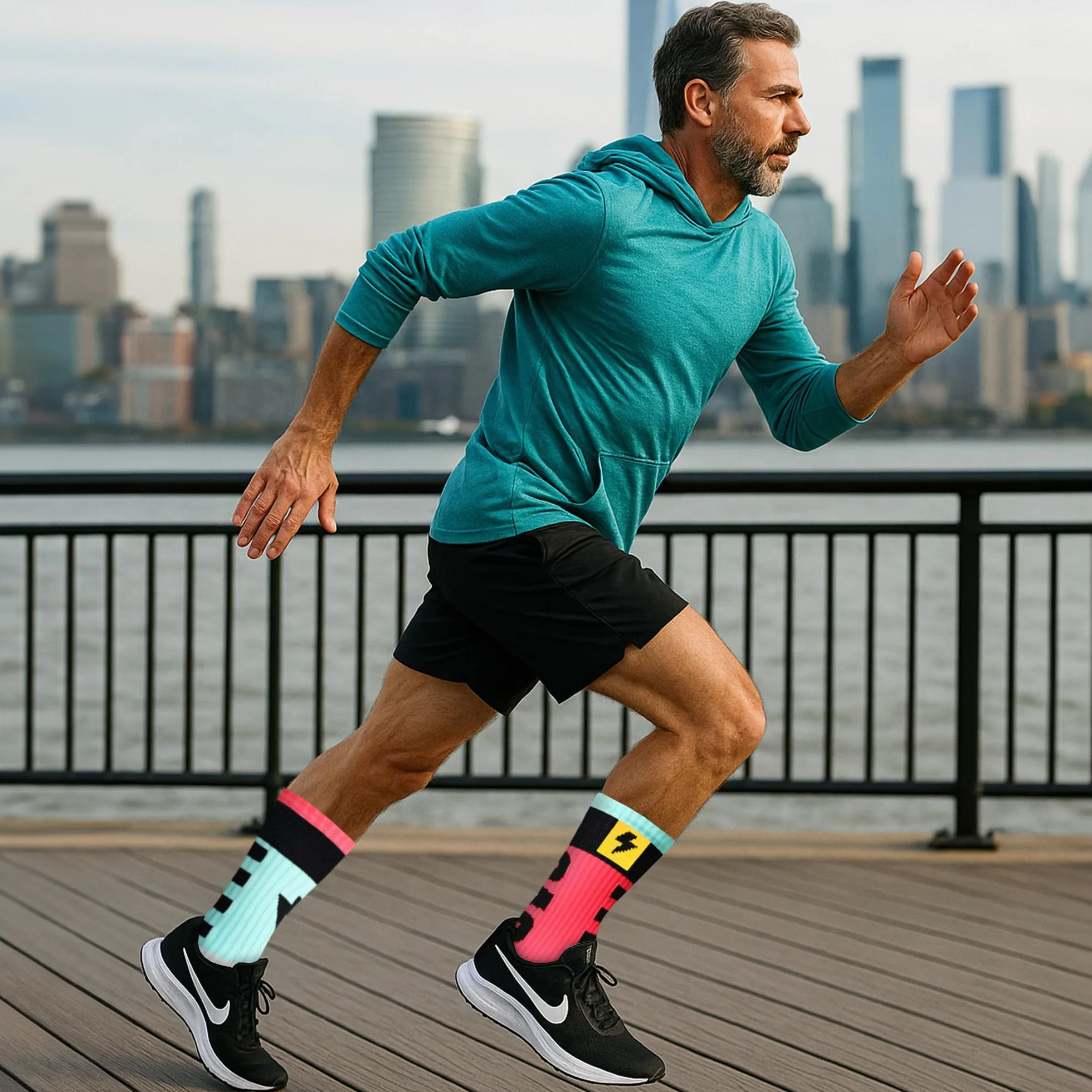 Calcetines de Deporte sin Costuras para Hombre y Mujer - Largos para Ciclismo, Running y Pádel