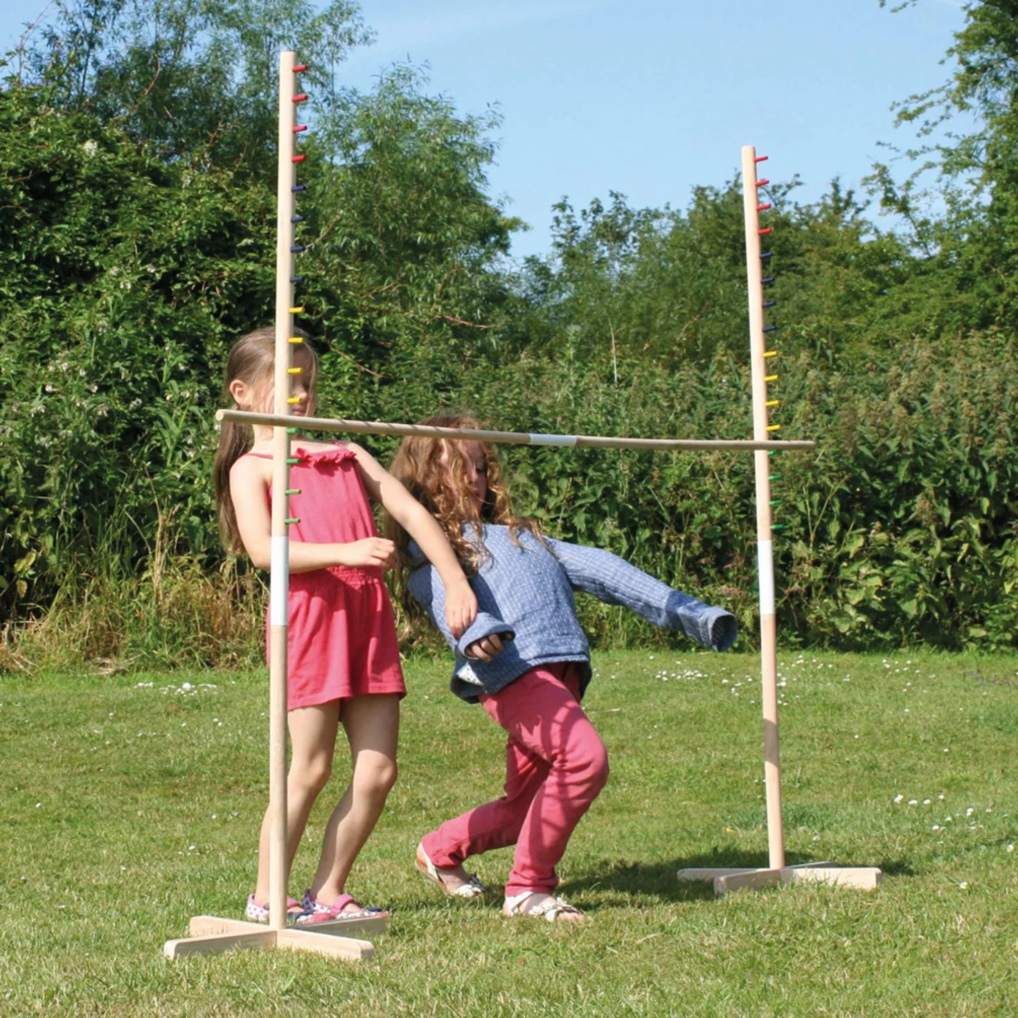 Garden Games Juego Limbo de Madera en una Bolsa- Limbo de Madera - Nuevo diseño más Fuerte con Clavijas más Bajas para Todas Las Edades