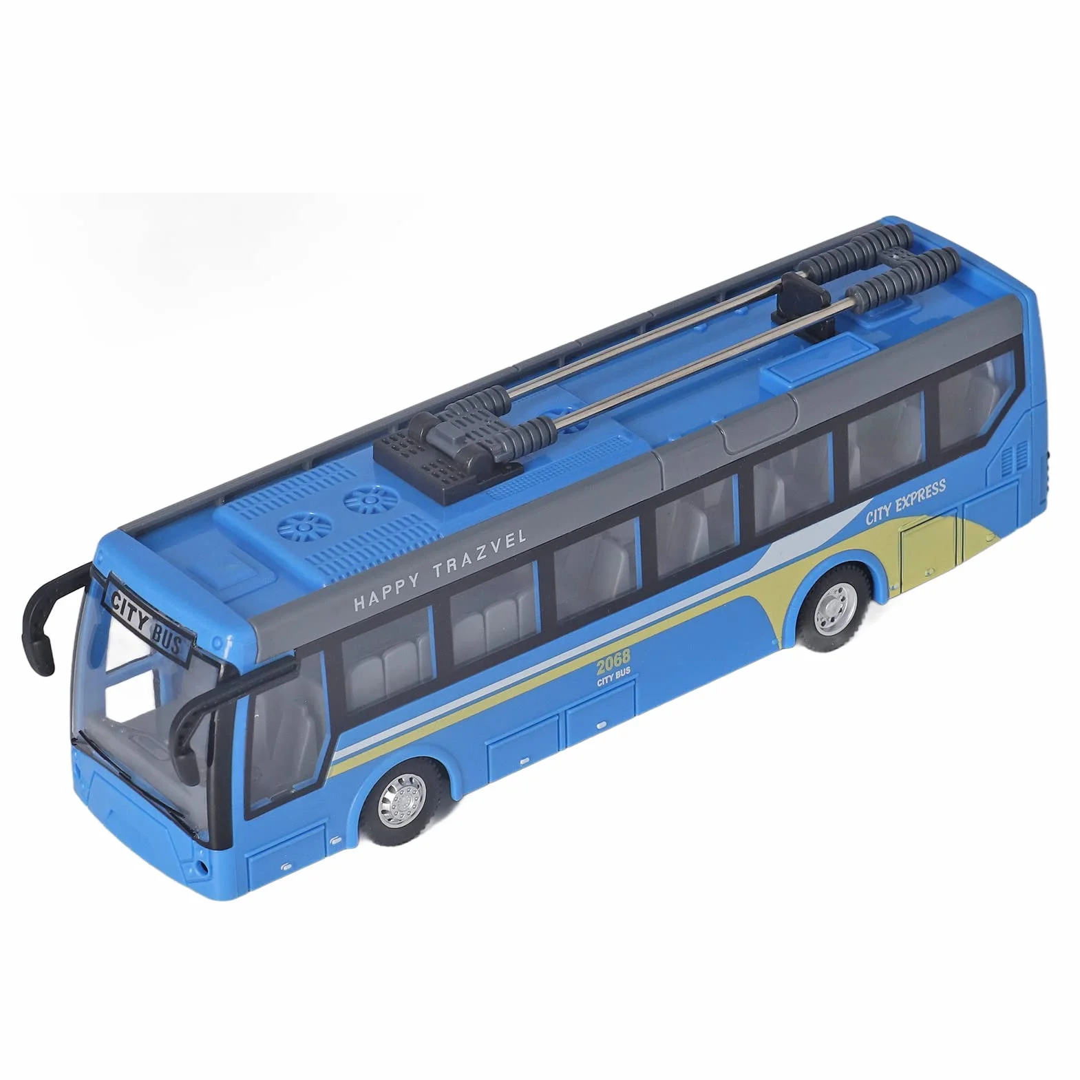 Autobús RC para Niños, Autobús de Control Remoto de Alta Simulación Todas Las Direcciones de Conducción Autobús Escolar RC Recargable para Niños(Azul)
