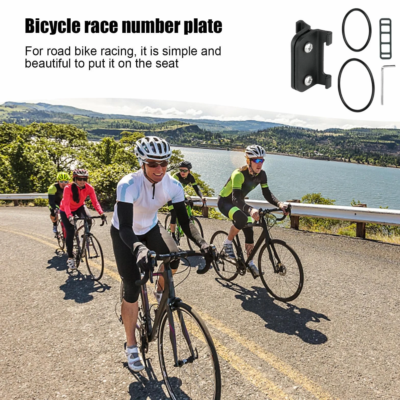 Monte Tag para Bicicletas Puerta de Placa de Número Duradero Ligero Accesorio Ciclismo Competiciones