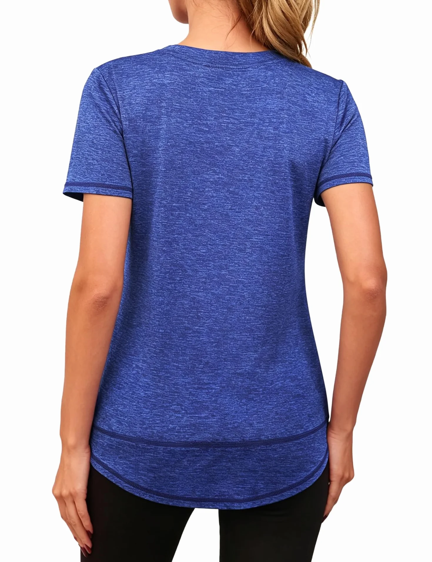 Camiseta Deportiva Mujer Slim Fit Manga Corta Secado Rápido Yoga Running