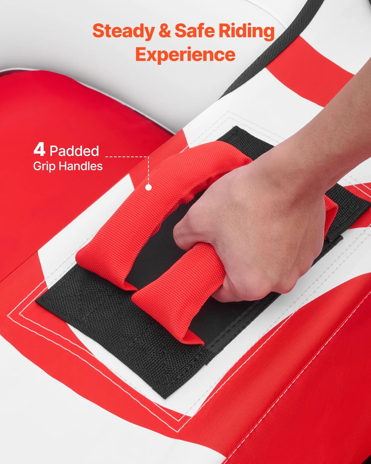 VEVOR Flotador de Arrastre Inflable para Deportes Acuáticos 163 x 160 x 56 cm, 2 Personas, 154 kg, Rojo
