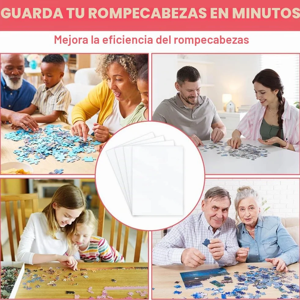Ainiv 32PCS Hojas de Pegamento para Puzzles, Despegable Cola Transparente Papel Adhesivo, Lámina Adhesivas para Rompecabezas para Preservar 4000PCS, Lámina Accesorios Puzzle para Asegurar y Proteger