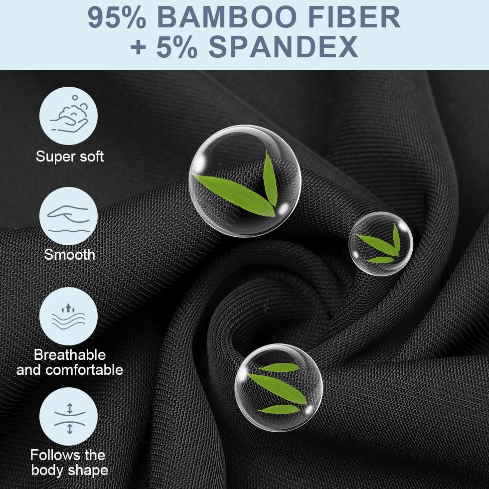 Calzoncillos Hombre Boxer Deportivos Pack 3 95% Fibra de Bambú 5% Elastano Ropa Interior Extra Larga