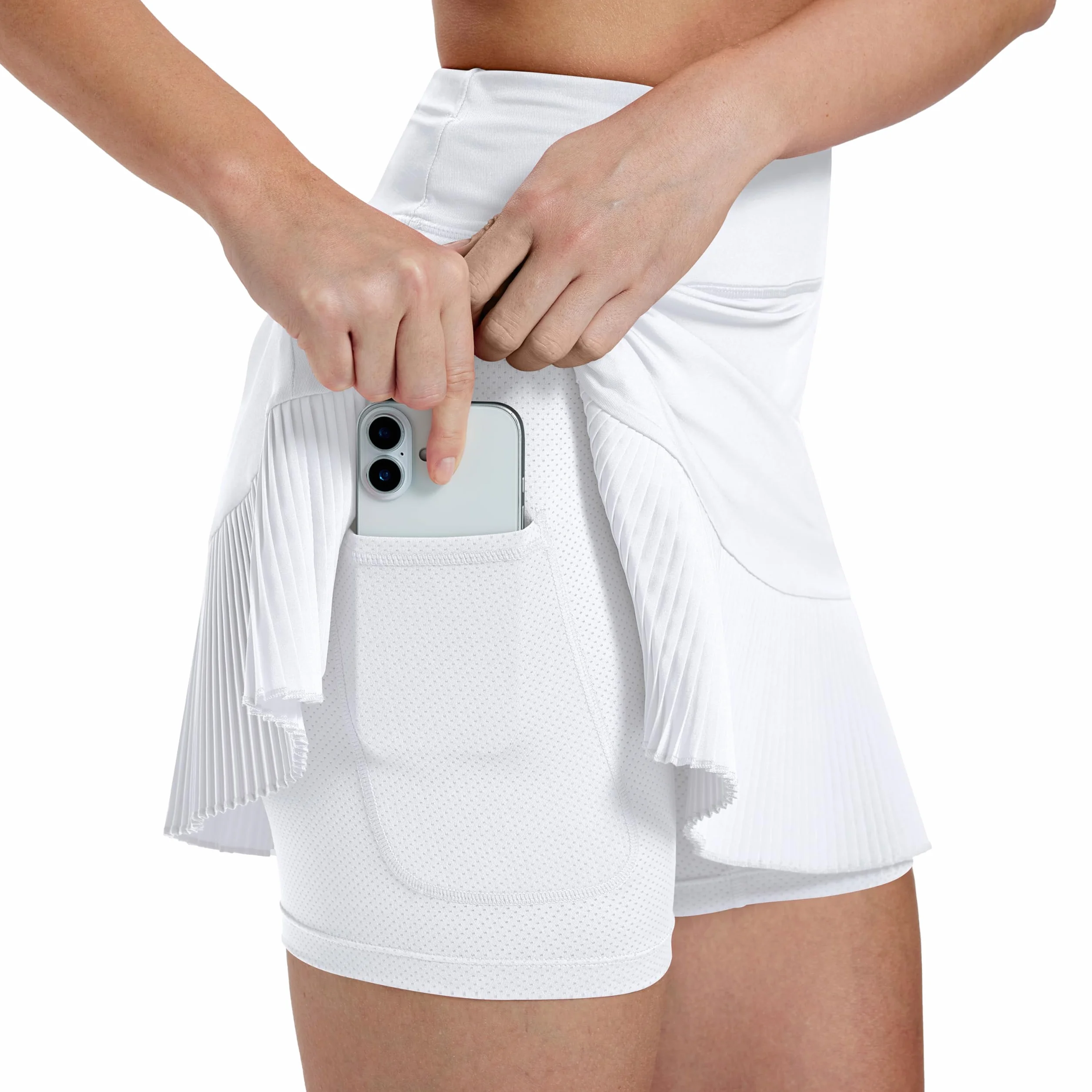 Falda de tenis para mujer MoFiz 16 pulgadas cintura alta golf UPF50+ plisada con bolsillos