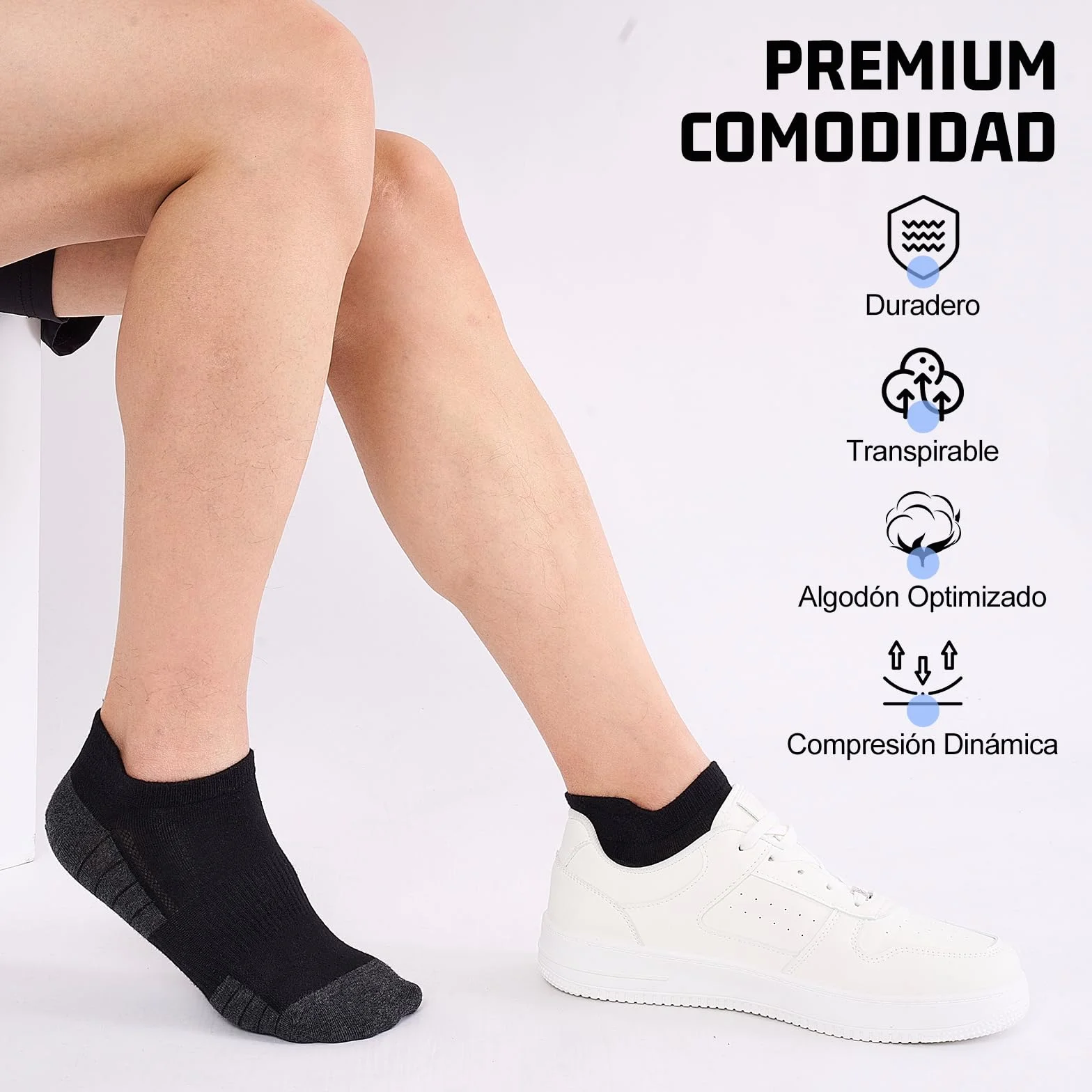 Calcetines Tobilleros Hombre Mujer, Calcetines Cortos Algodón Transpirables, 10/20 Pares