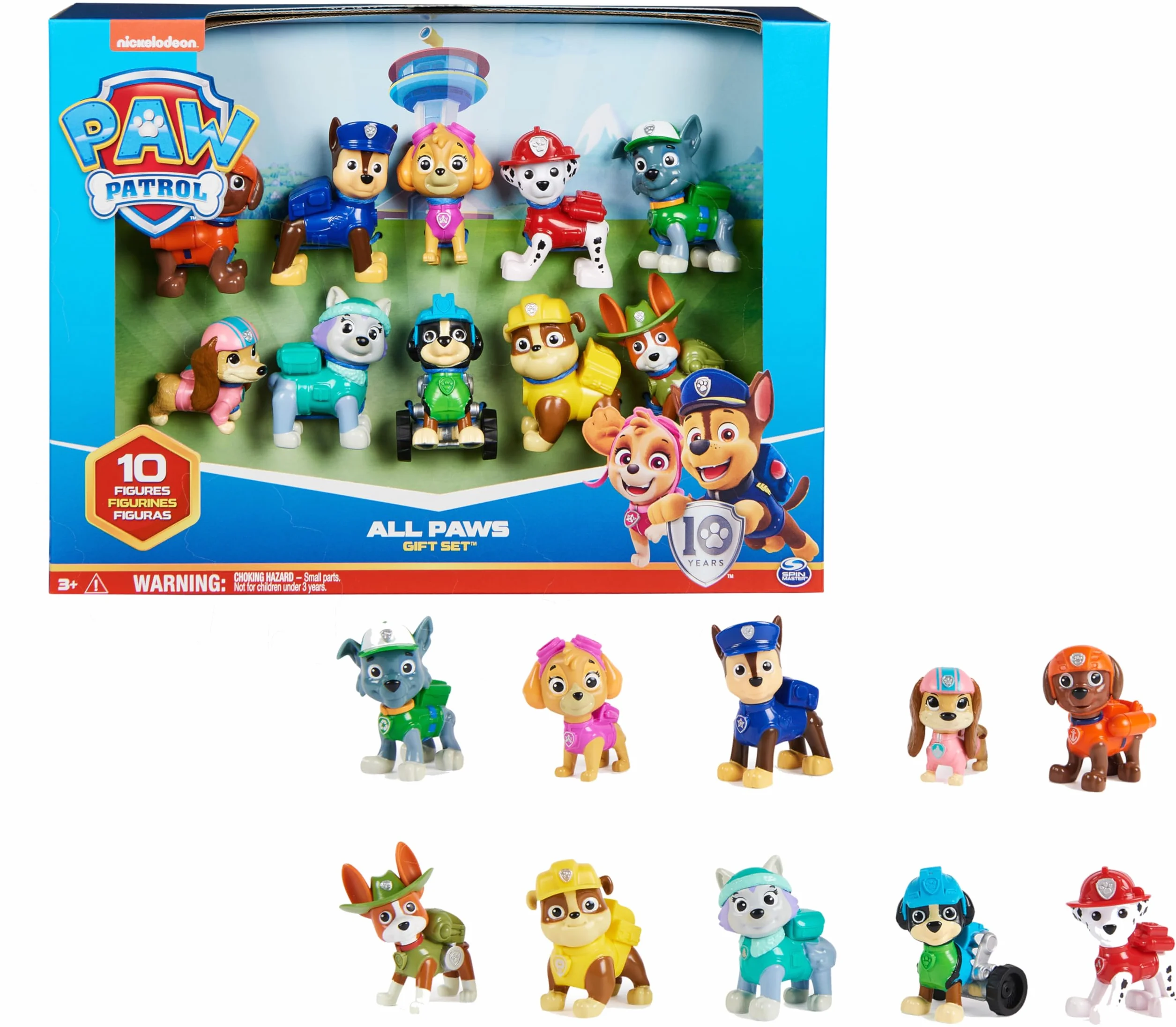 Paw Patrol Patrulla Canina - Pack 10 Figuras Coleccionables 10º Aniversario - Patrulla Canina Juguetes - Juguetes Niños 3 Años + - Regalo Niño 3 Años +