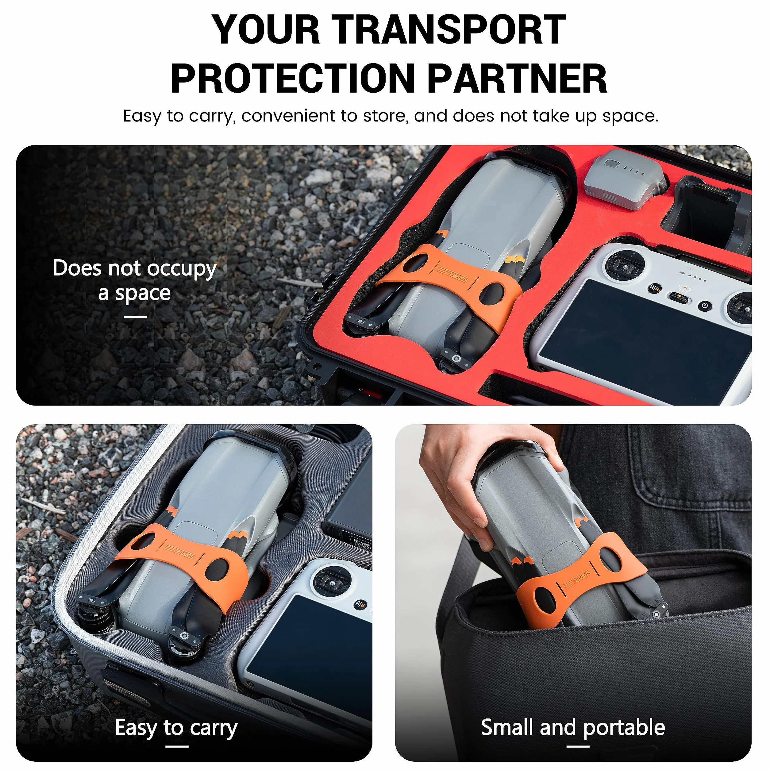 STARTRC Protección para accesorios DJI Air 3S/Air 3, fijador y soporte de hélice, protector actualizado (naranja)