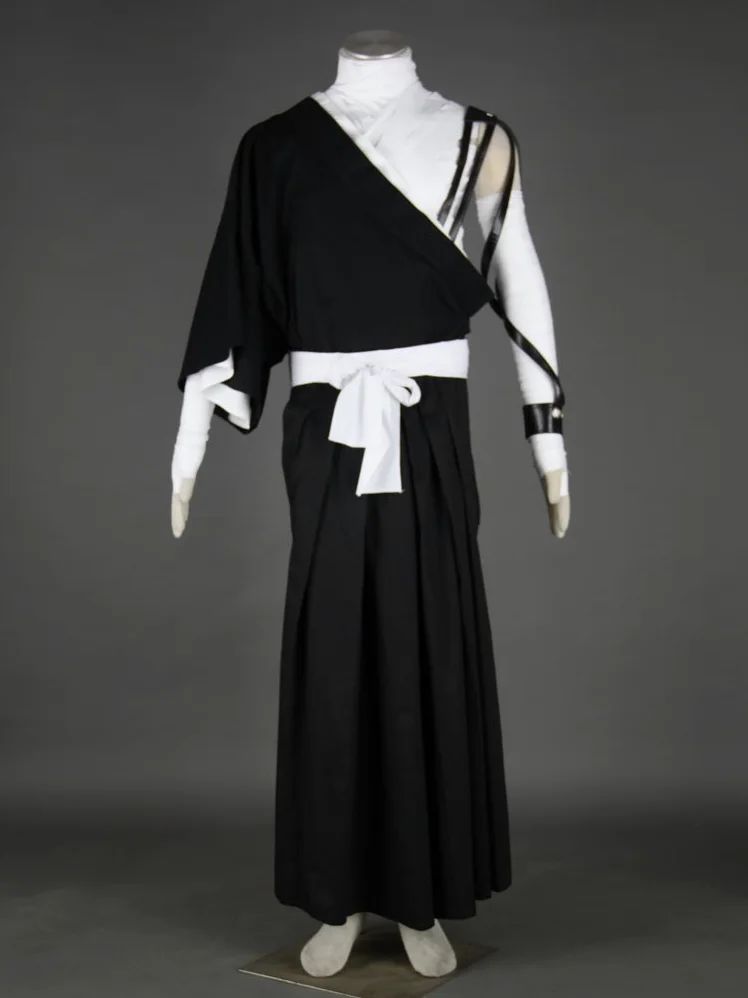 Disfraz de anime Kurosaki Ichigo de talla estadounidense, disfraz de kimono de capa larga