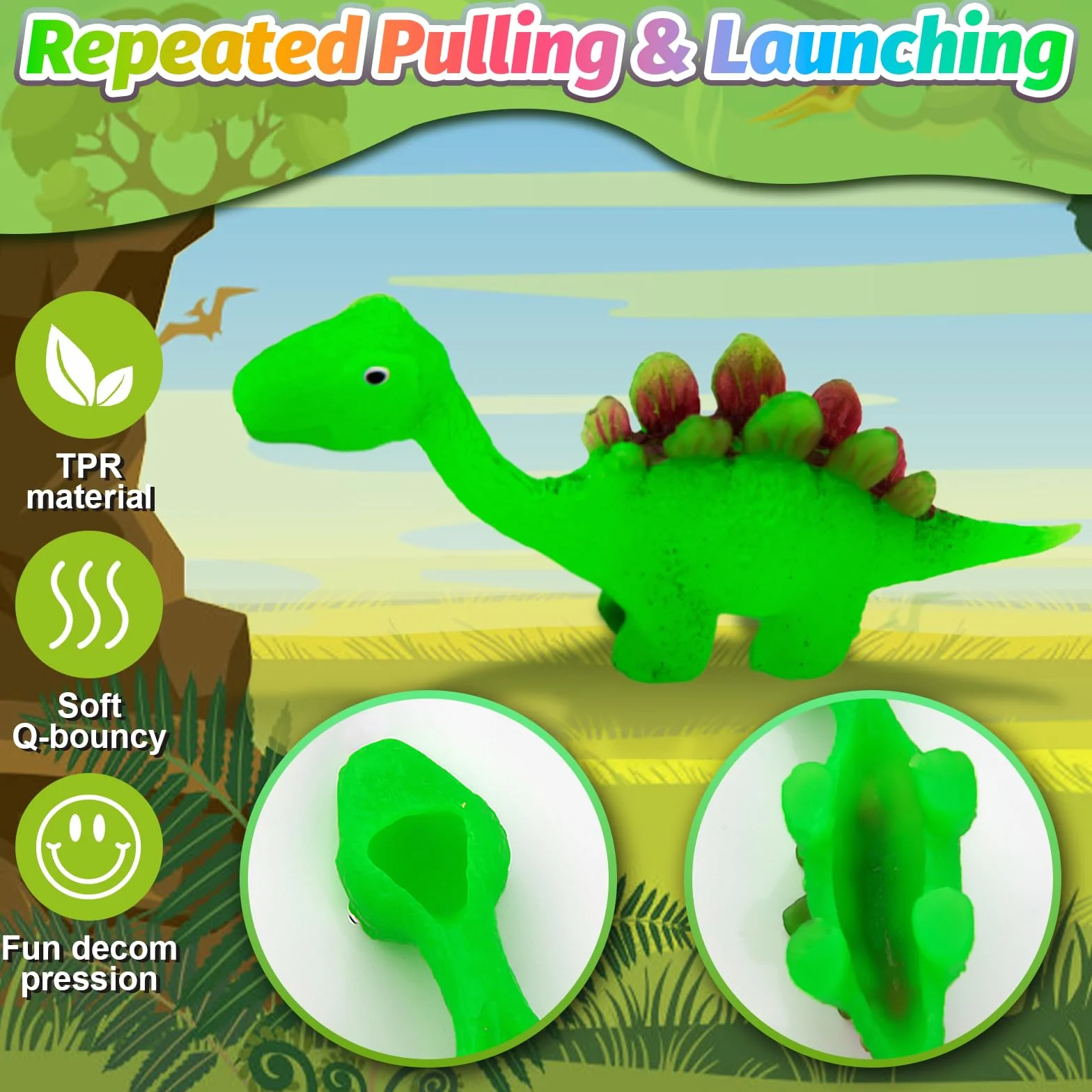 Jadyon Dinosaur Tirachinas Dedos Juguetes Fiesta Niños Caucho Voladores Regalos 20pcs
