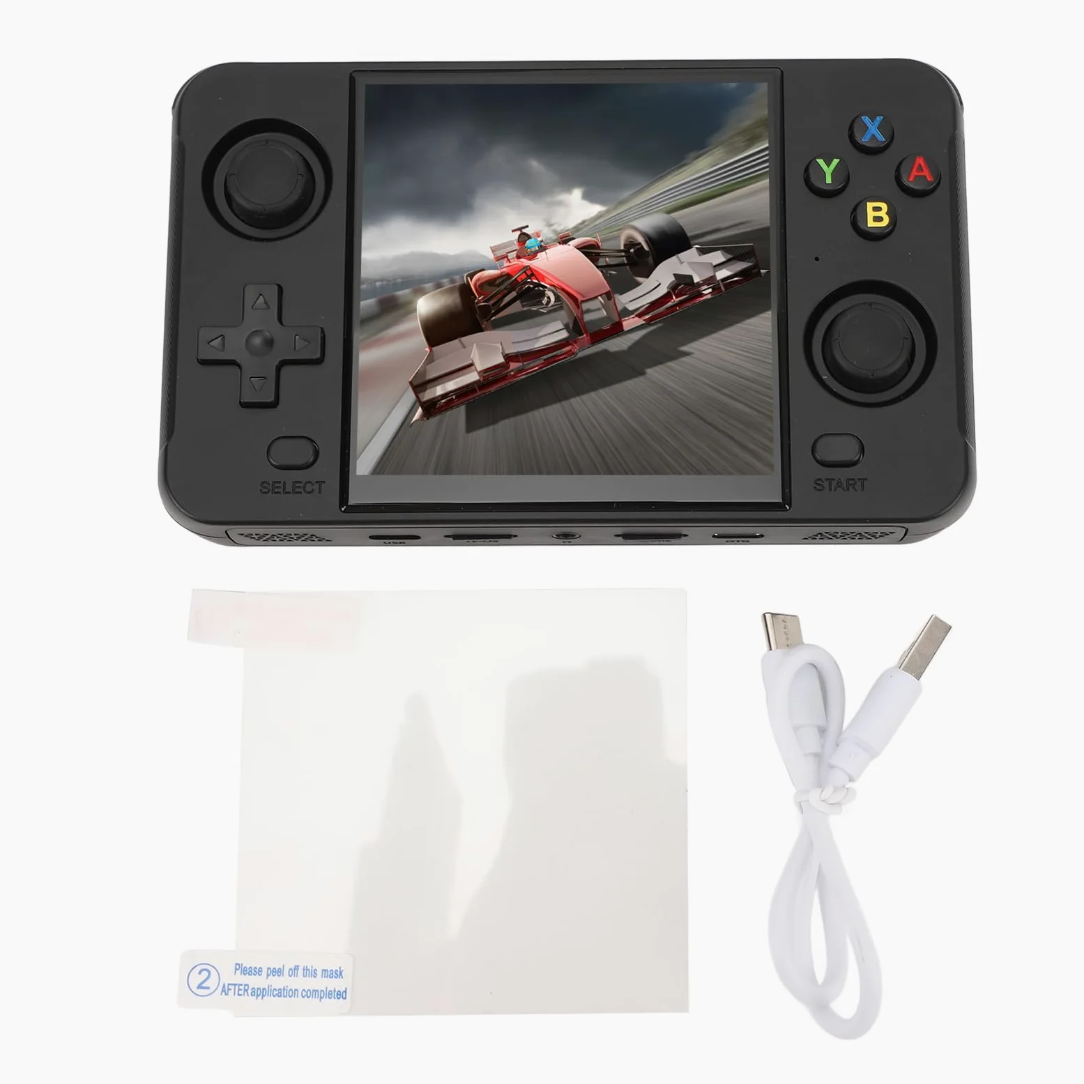 Consola de Juego de Mano Retro Joystick Dual de 4 Pulgadas IPS Pantalla HD Salida 2 Jugadores Jugo en Línea Consola de Juegos Portátiles para Viajeros (Black)