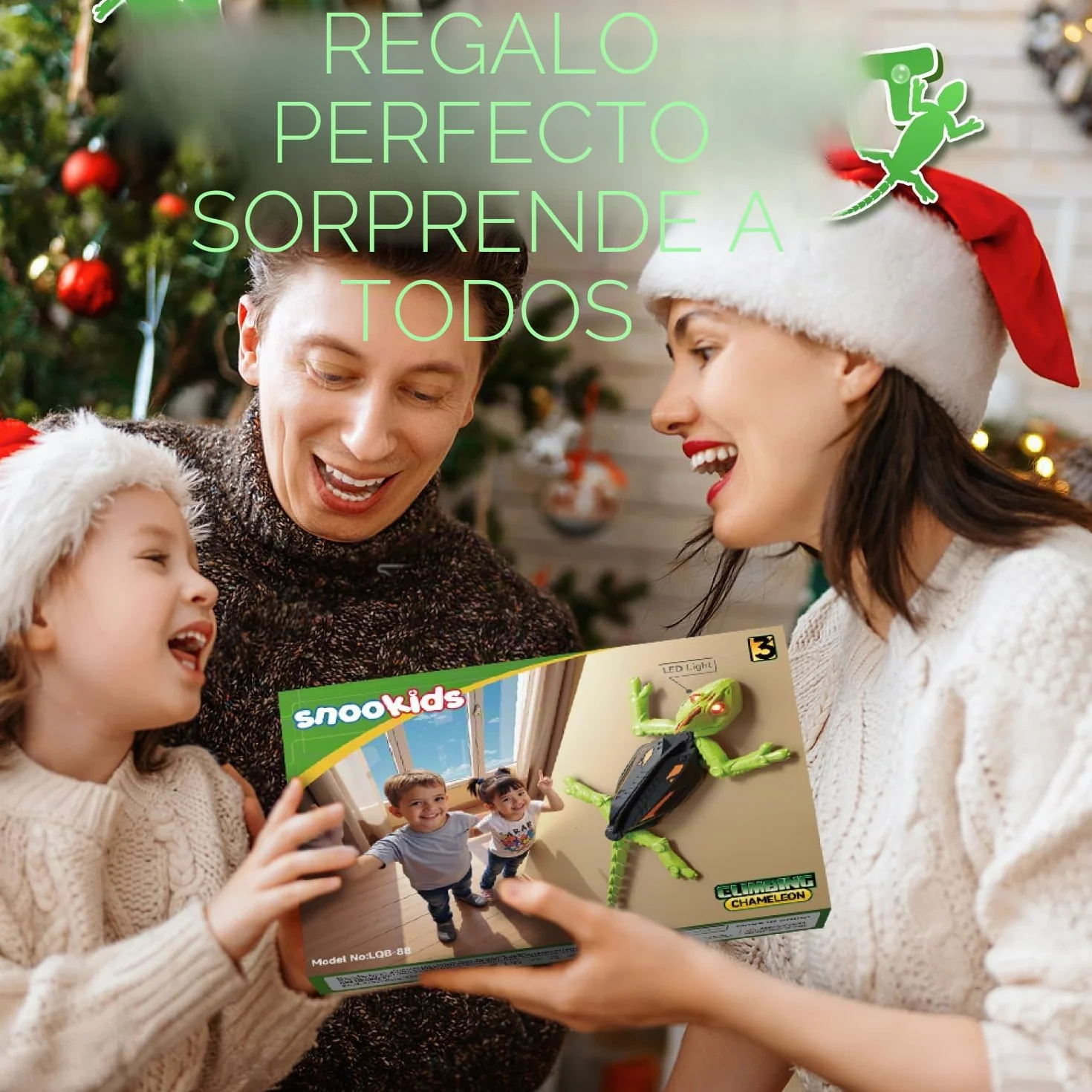 snookids Lagarto Teledirigido, Lagartija Teledirigida Gecko Radio Control Robot Juguete con Ojos LED Brillantes Movimientos Realistas, Regalos Fiesta de Cumpleaños Niños y Niñas de 3, 4, 5, 6, 7 y 8+