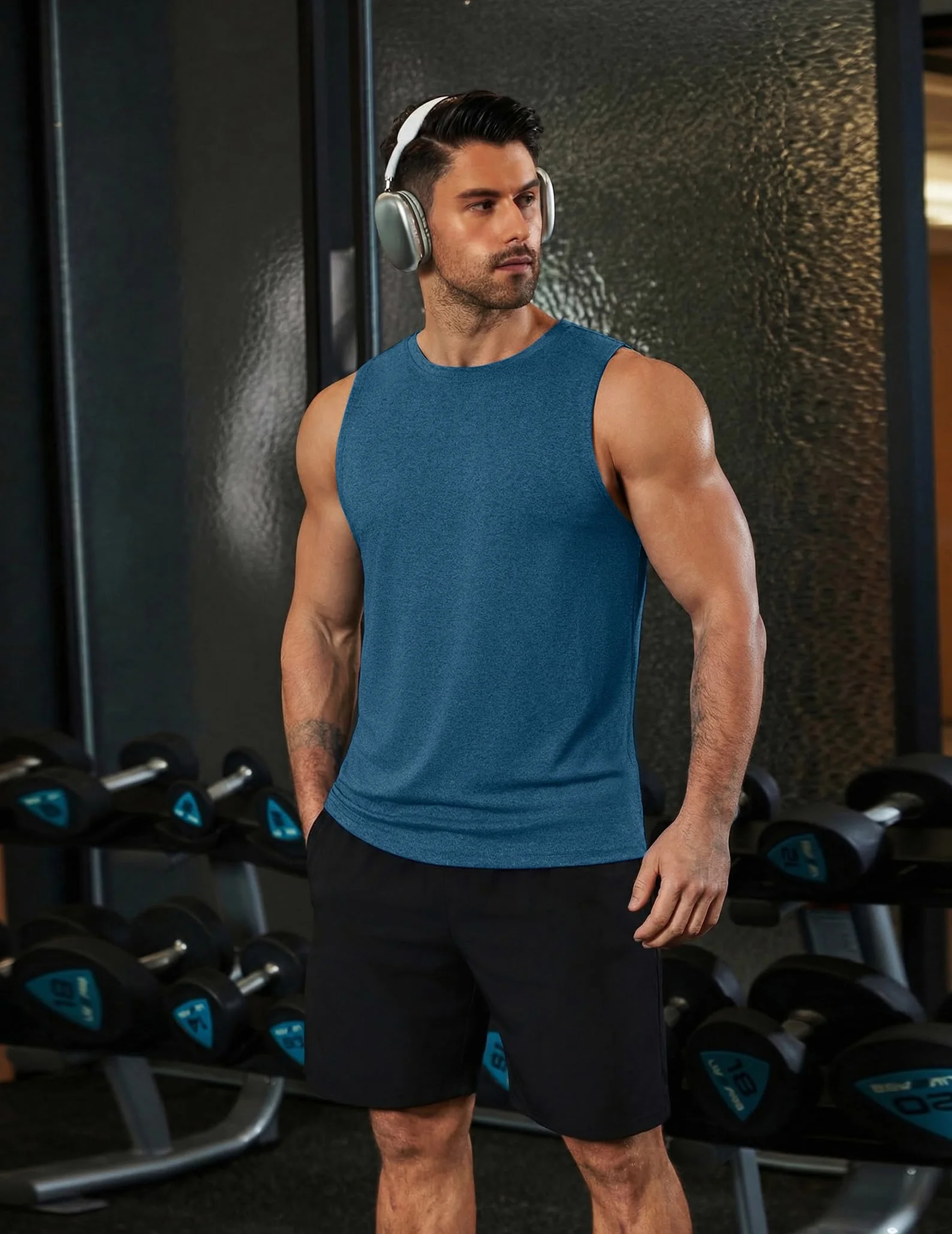 COOFANDY Camiseta Tirante Hombre Deportiva Fitness Secado Rápido Gimnasio Muscular Verano
