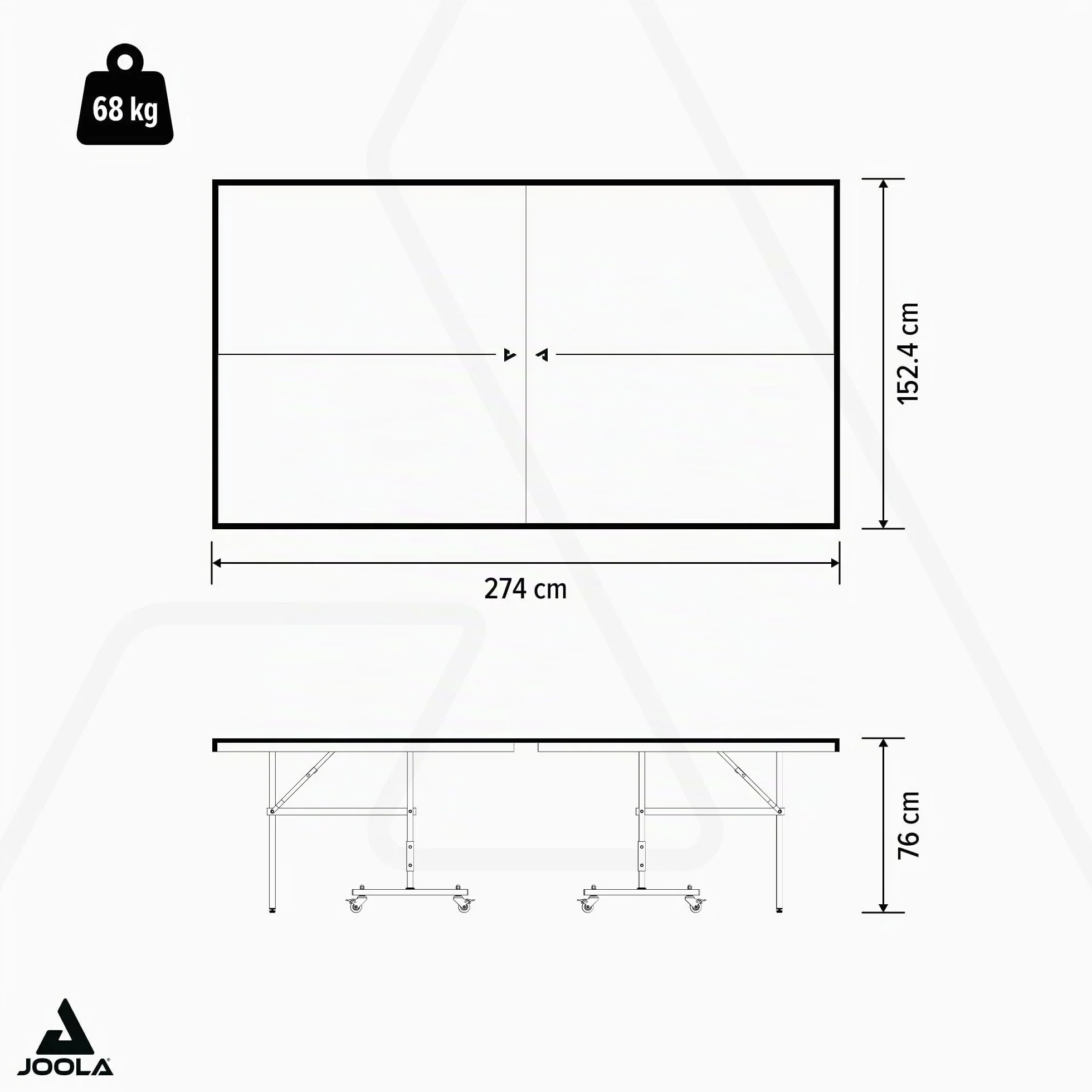 JOOLA Mesa de Ping Pong Profesional J500A Aluminio 6mm Plegable Resistente al Clima con Red