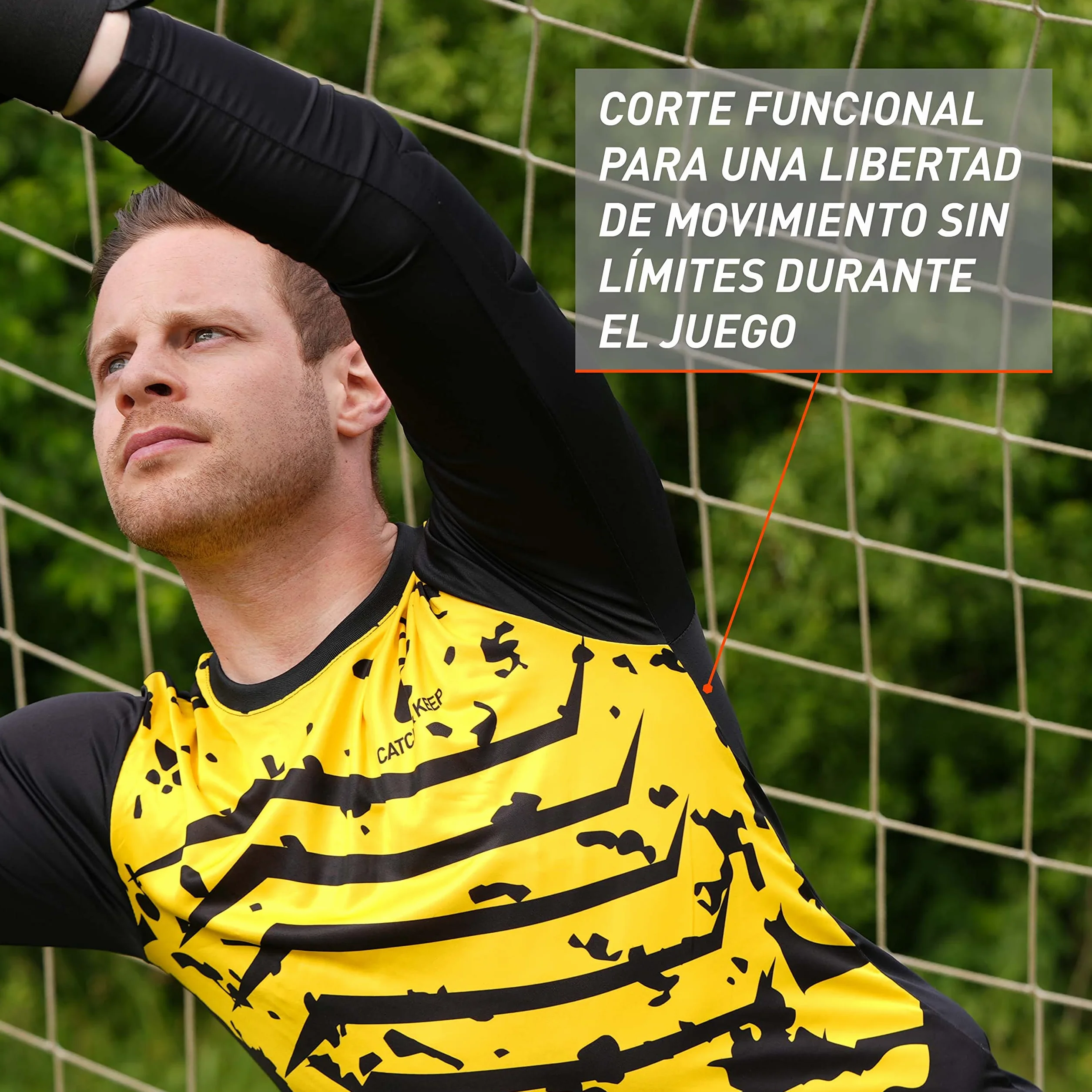 Camiseta de Portero CATCH & KEEP con Protecciones en Codos Transpirable