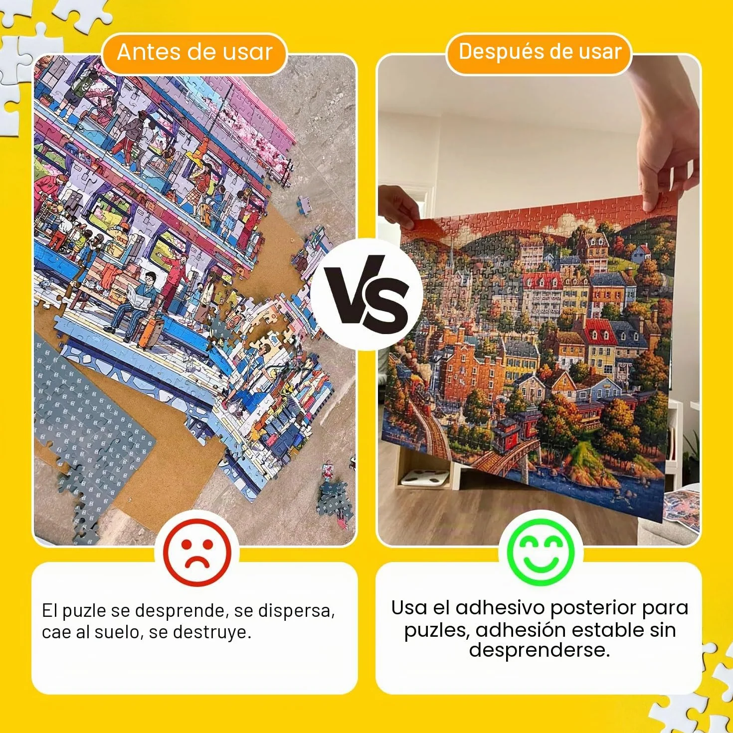 64 Hojas Pegamento para Puzzle Cola para Puzzle Papel Adhesivo Doble Cara Lámina Autoadhesiva Rompecabezas Apto para 8×1000 Piezas de Puzzles Fotos y Postales(25 × 18 cm)