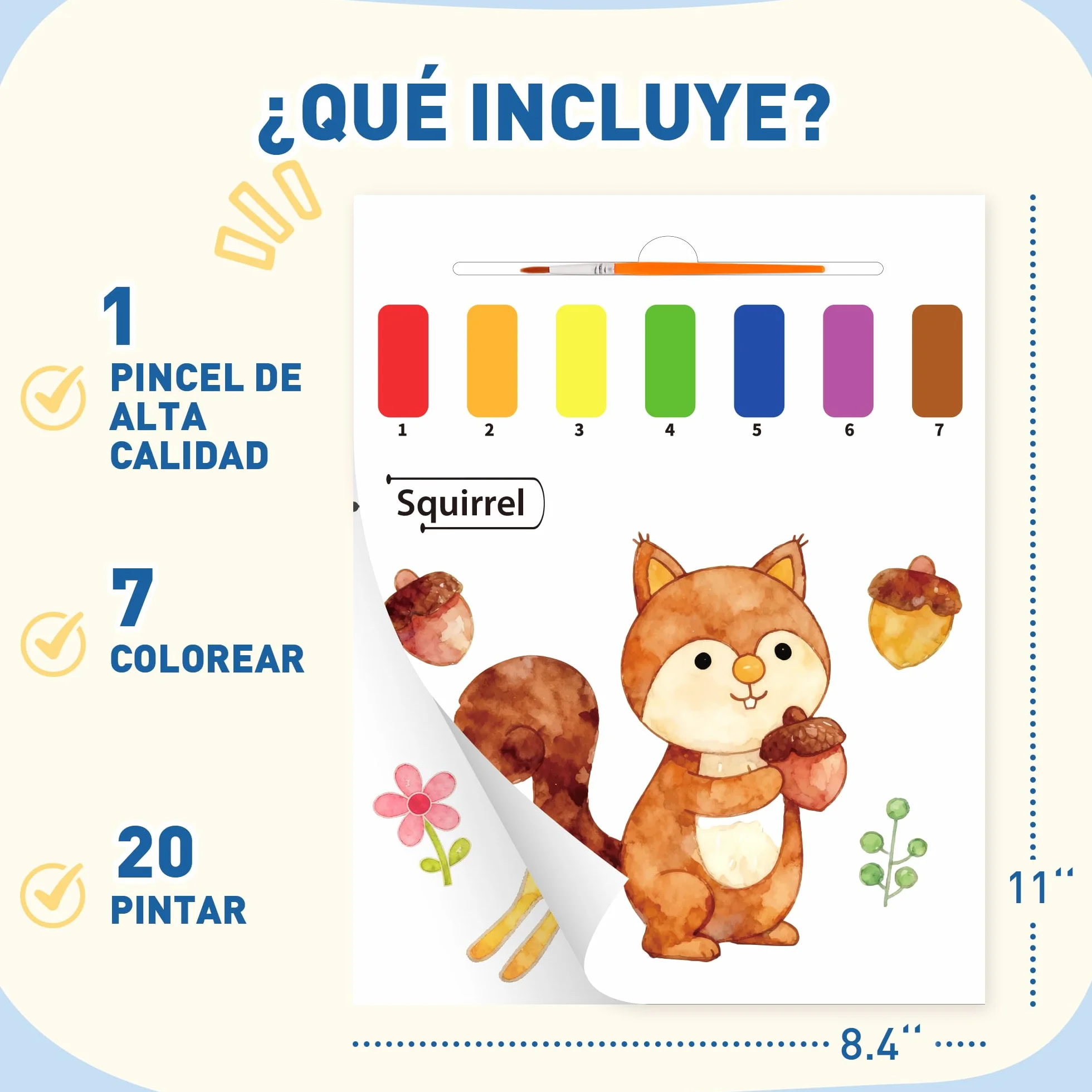 YPLUS Pintura con Libros de Agua para Niños Pequeños，Papel de Acuarela para Edades de 1 a 4 años，Regalo de Arte Artesanal con Pincel e Ilustraciones de Animales Incluidas