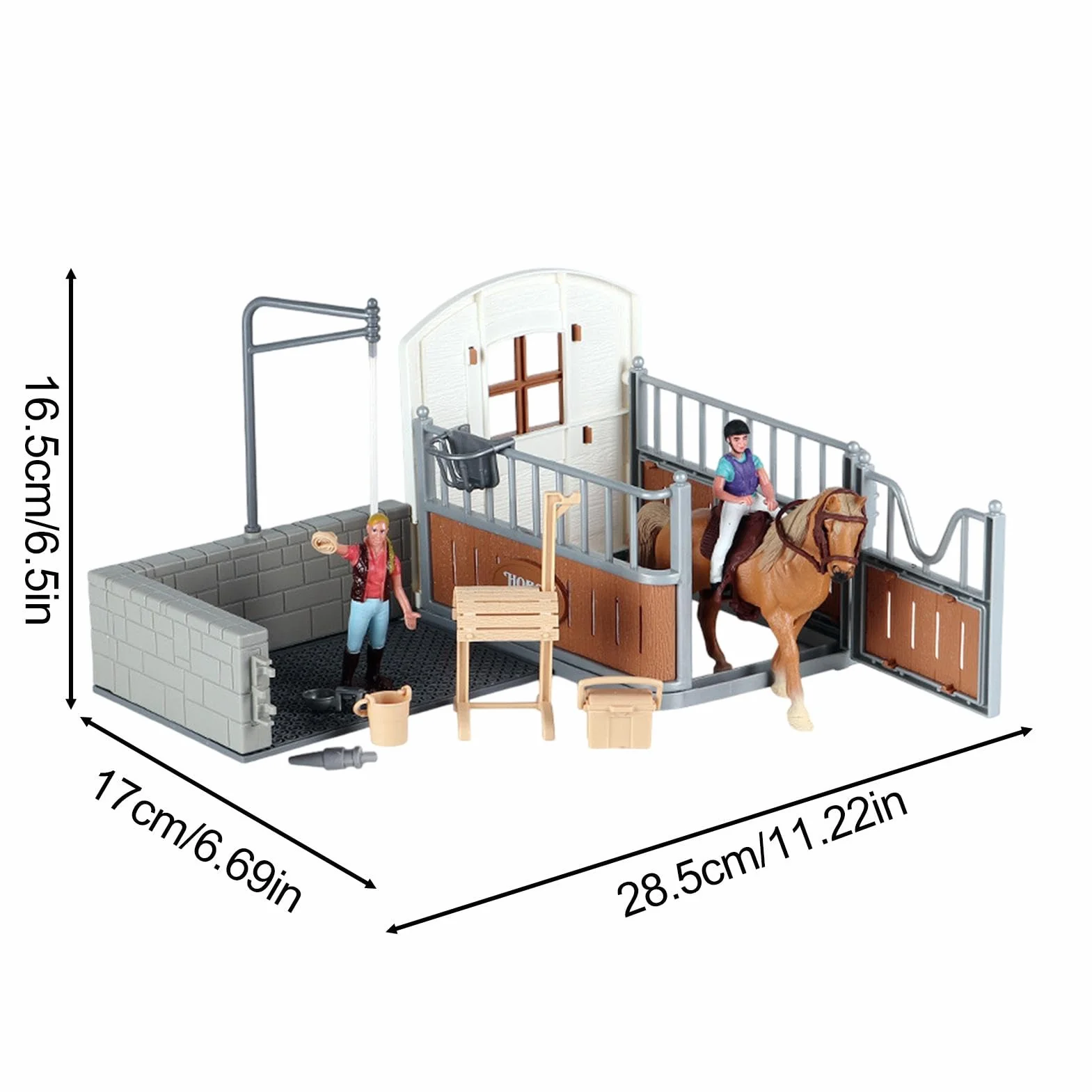 Genérico Juego Estable de Caballos, Modelo Estable de Caballos | Juguetes de Granero Animal de Granja para niñas para niños, Juguetes de Juego de simulacro de simulación para la Pascua, Día del Niño,