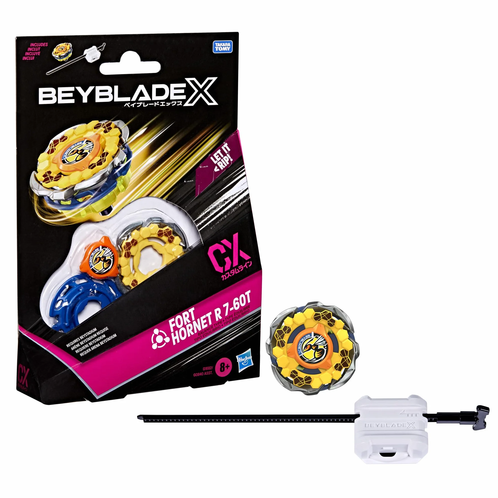 Beyblade X Fort Hornet R 7-60T CX Kit Inicial Top Lanzador