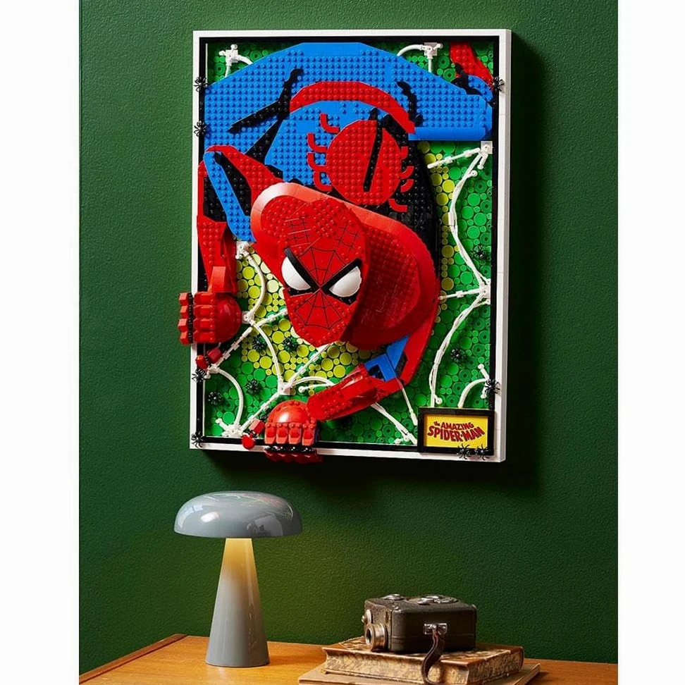 LEGO Art El Increíble Spider-Man Set Mural 3D, Póster de Lienzo para Construir, Decoración de Súperhéroe para el Hogar, Actividad Creativa, Regalo de Cómic para Adolescentes y Adultos 31209