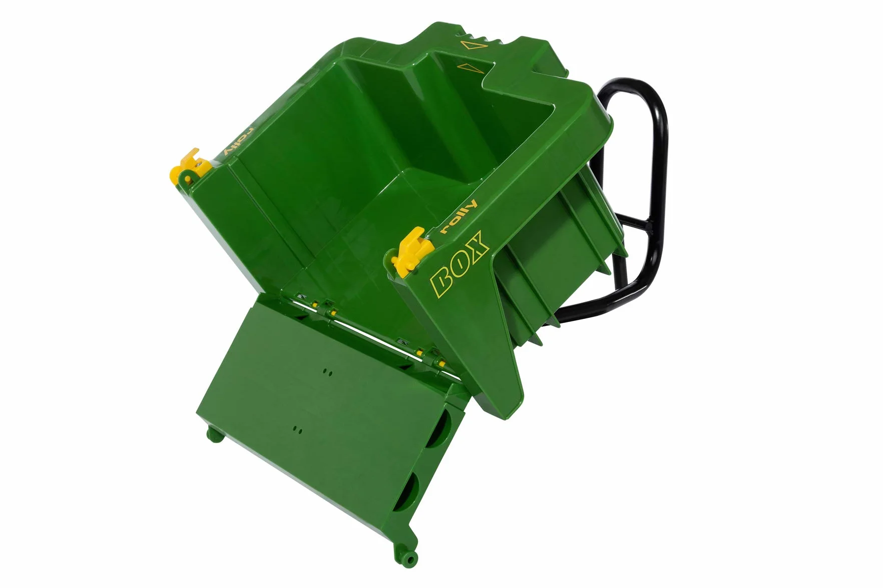 Rolly Toys John Deere rollyBox remolque tractor (función basculante, verde, para niños de 3 a 10 años, para tractores de pedales) 408931
