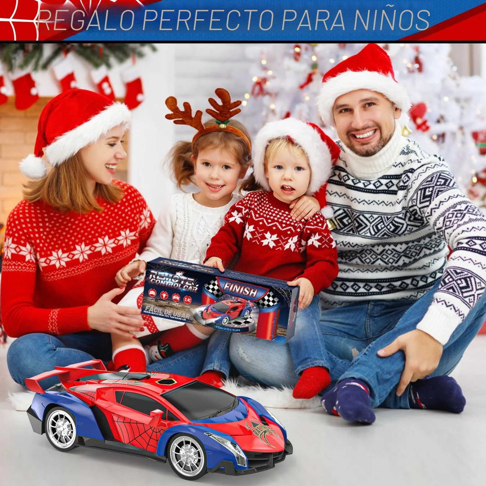 Mieryd Coche Teledirigido, Escala 1/18 Coches de Carreras Alta Velocidad Juguetes Niños 3 4 5 6 7 8 9 10 Años Juegos al Aire Libre Interior Drift RC Car con Luces Regalo Cumpleaños Navidad Niño Niña