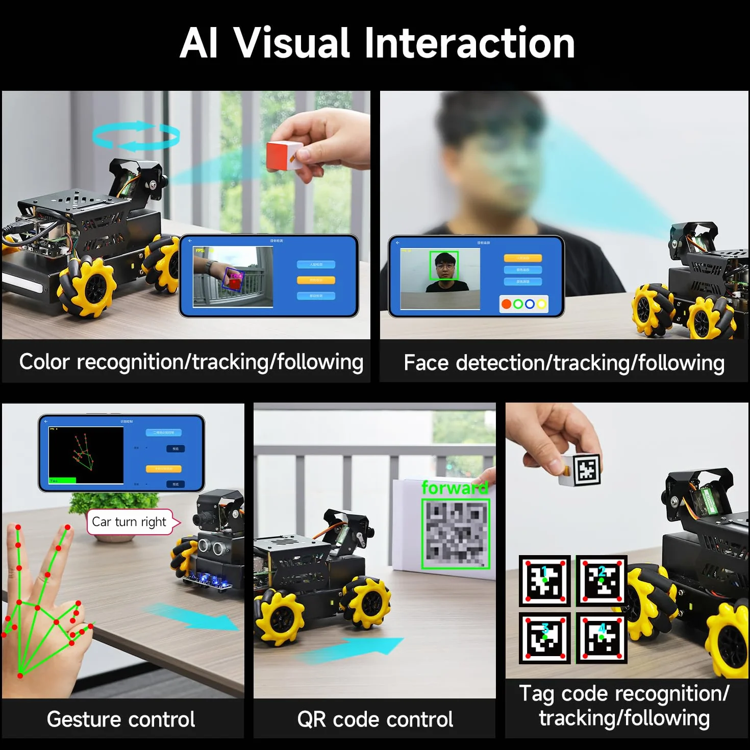 Yahboom RPi 5 ROS2 Robot Car 360°Movement, AI Vision & Tracking, Integrated Multimodal Large AI Model OpenRouter, AI Voice Interaction (Superior with RPi5-16GB)