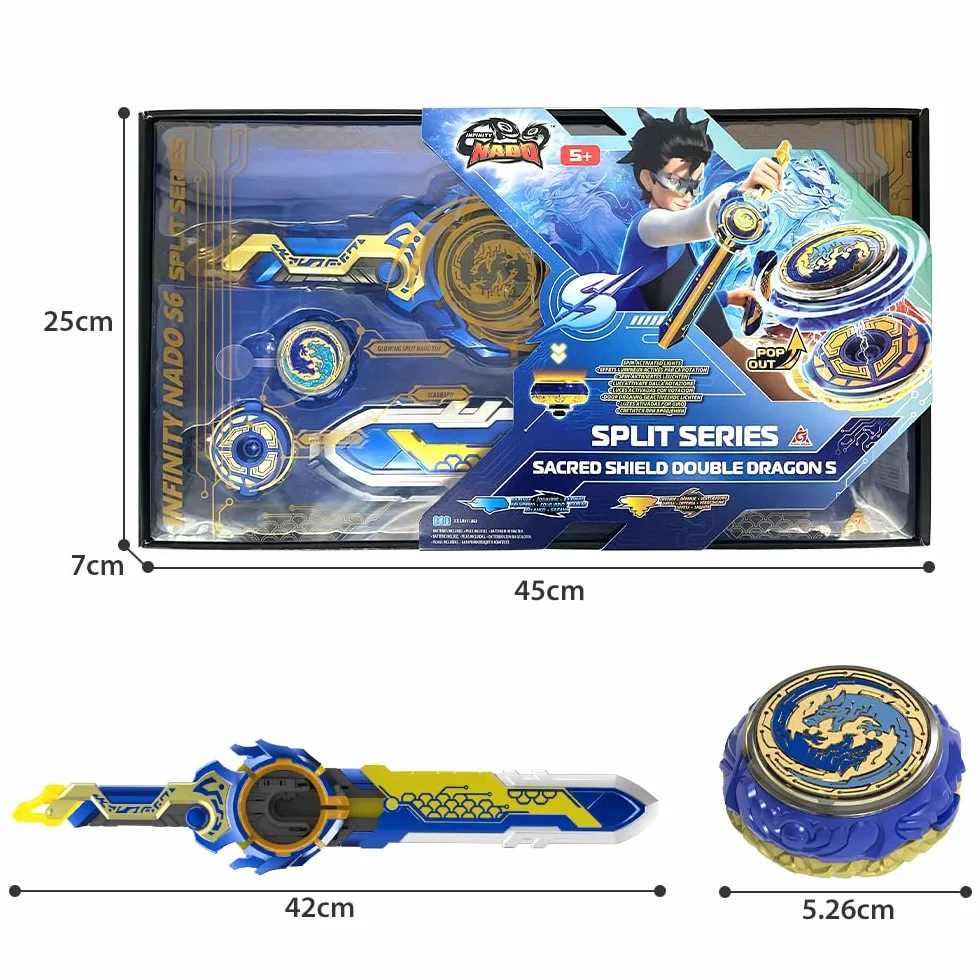 INFINITY NADO Metal Spinning Top Toys Battle Tops Launcher for Kids 5+ Years Split Series Sacred Shield